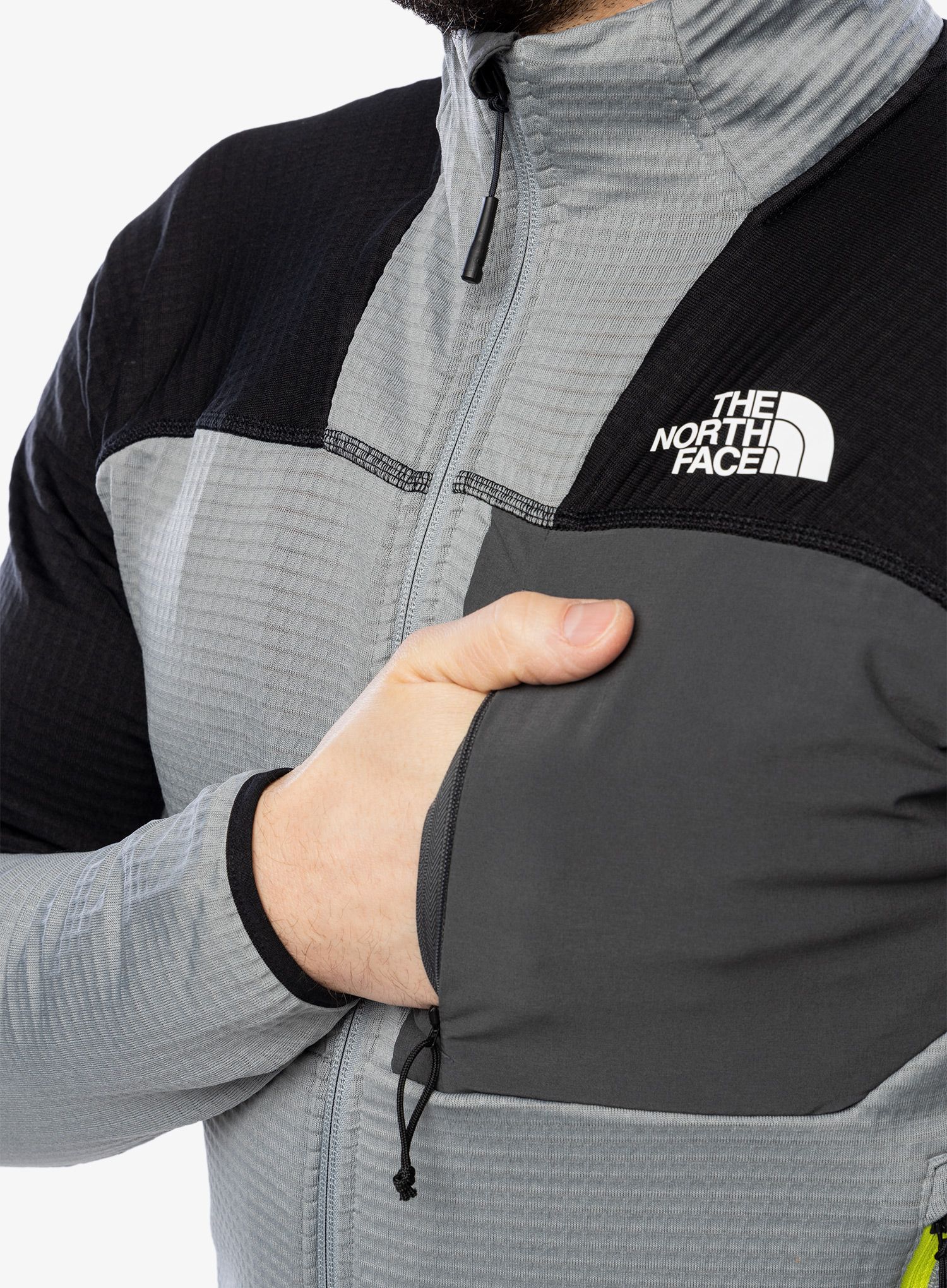 Mikina bez kapuce The North Face Stormgap Powergrid Jacket - grey/black
