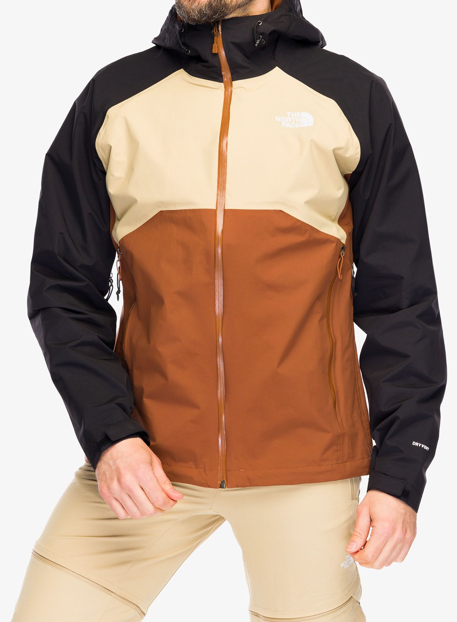 Bunda do deště The North Face Stratos Jacket - brown khaki/black