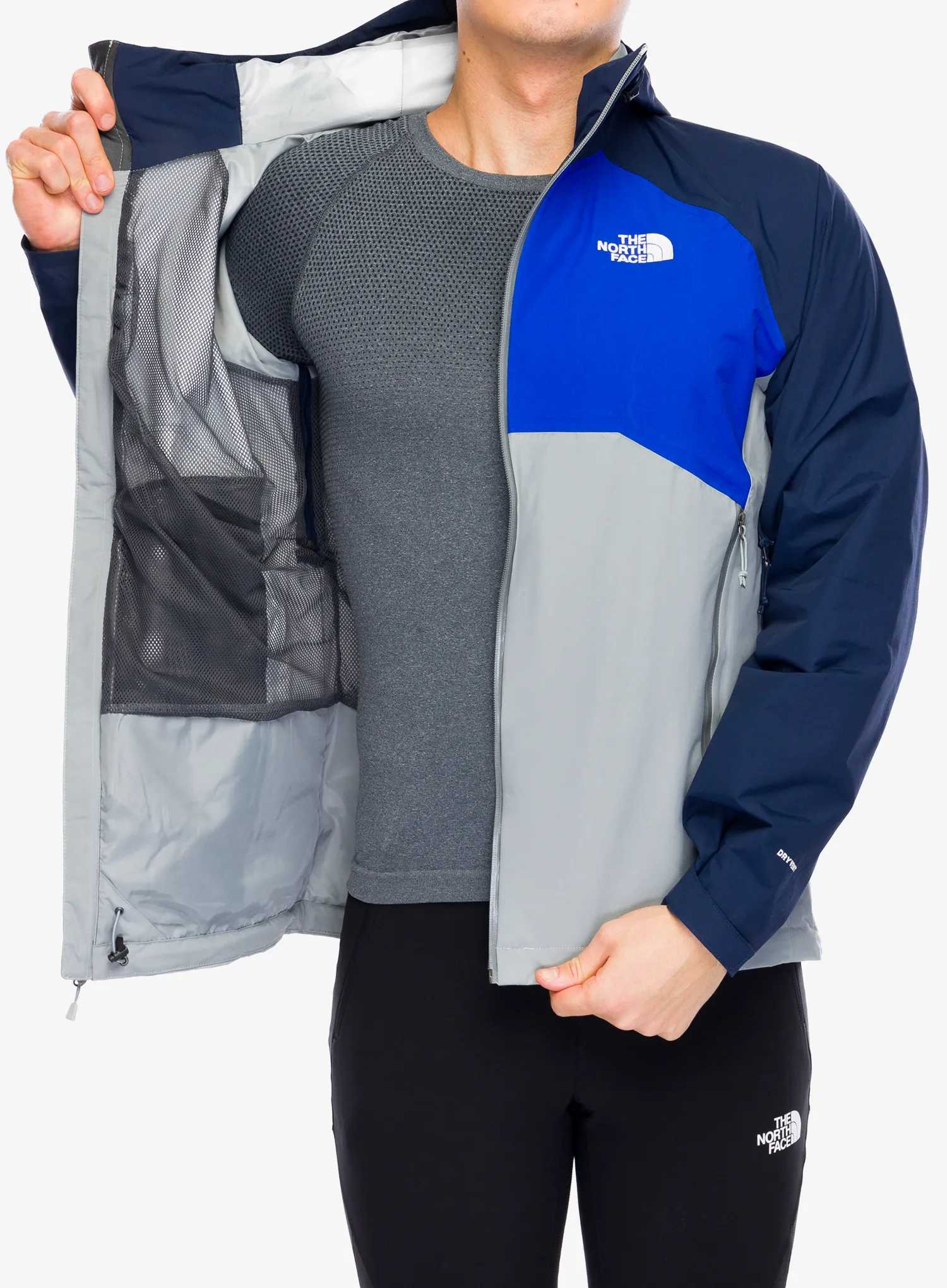Bunda do deště The North Face Stratos Jacket - monument grey/tnf blue