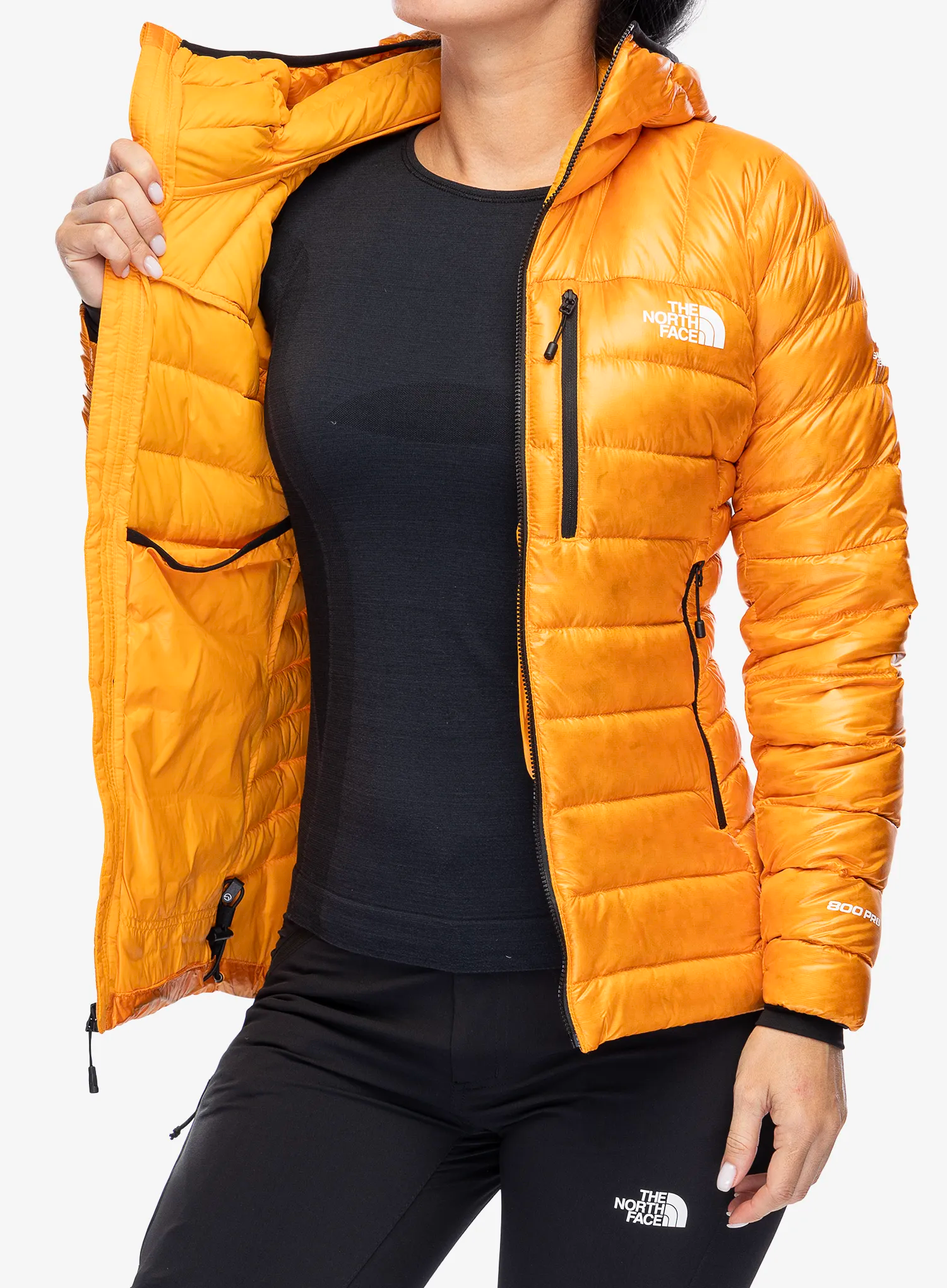 Dámská péřová bunda The North Face Summit Breithorn Hoodie - apricot glaze