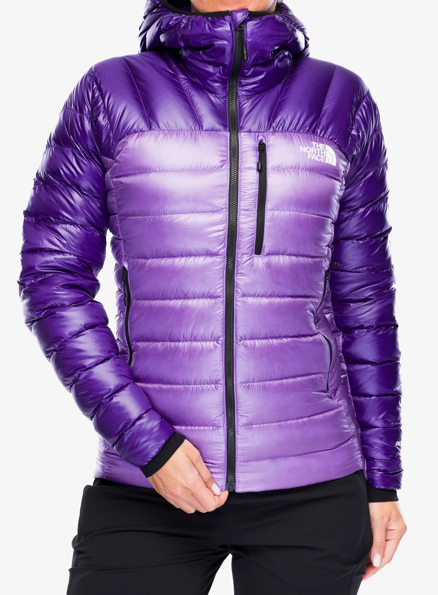 Dámská péřová bunda The North Face Summit Breithorn Hoodie - peak purple/purple granite