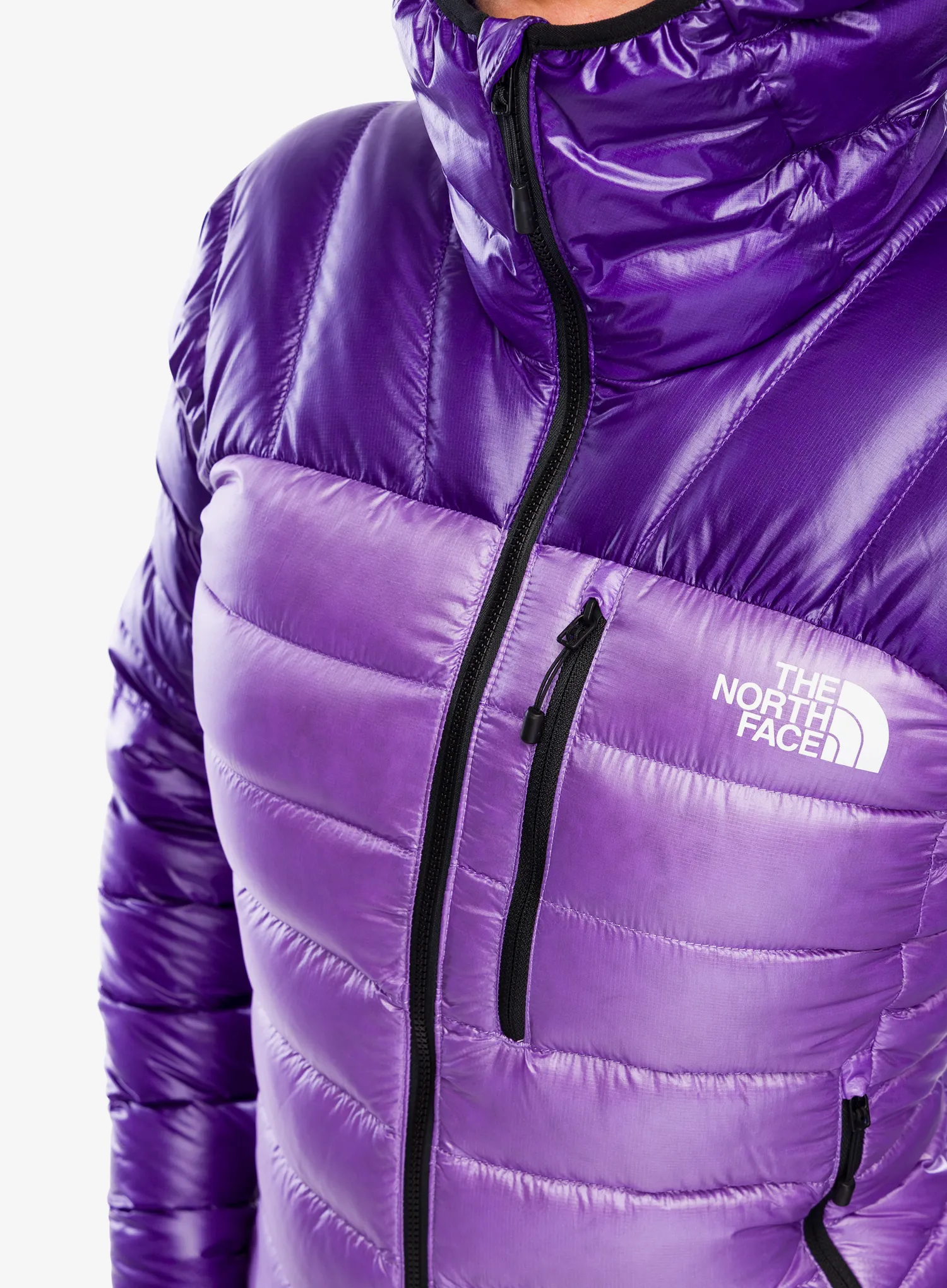 Dámská péřová bunda The North Face Summit Breithorn Hoodie - peak purple/purple granite