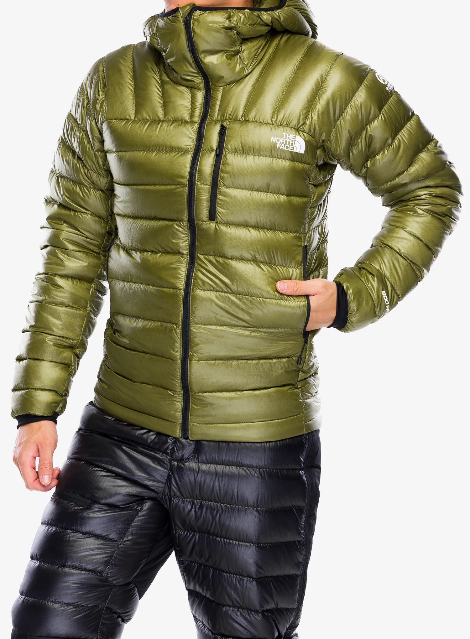 Péřová bunda The North Face Summit Breithorn Hoodie - forest olive