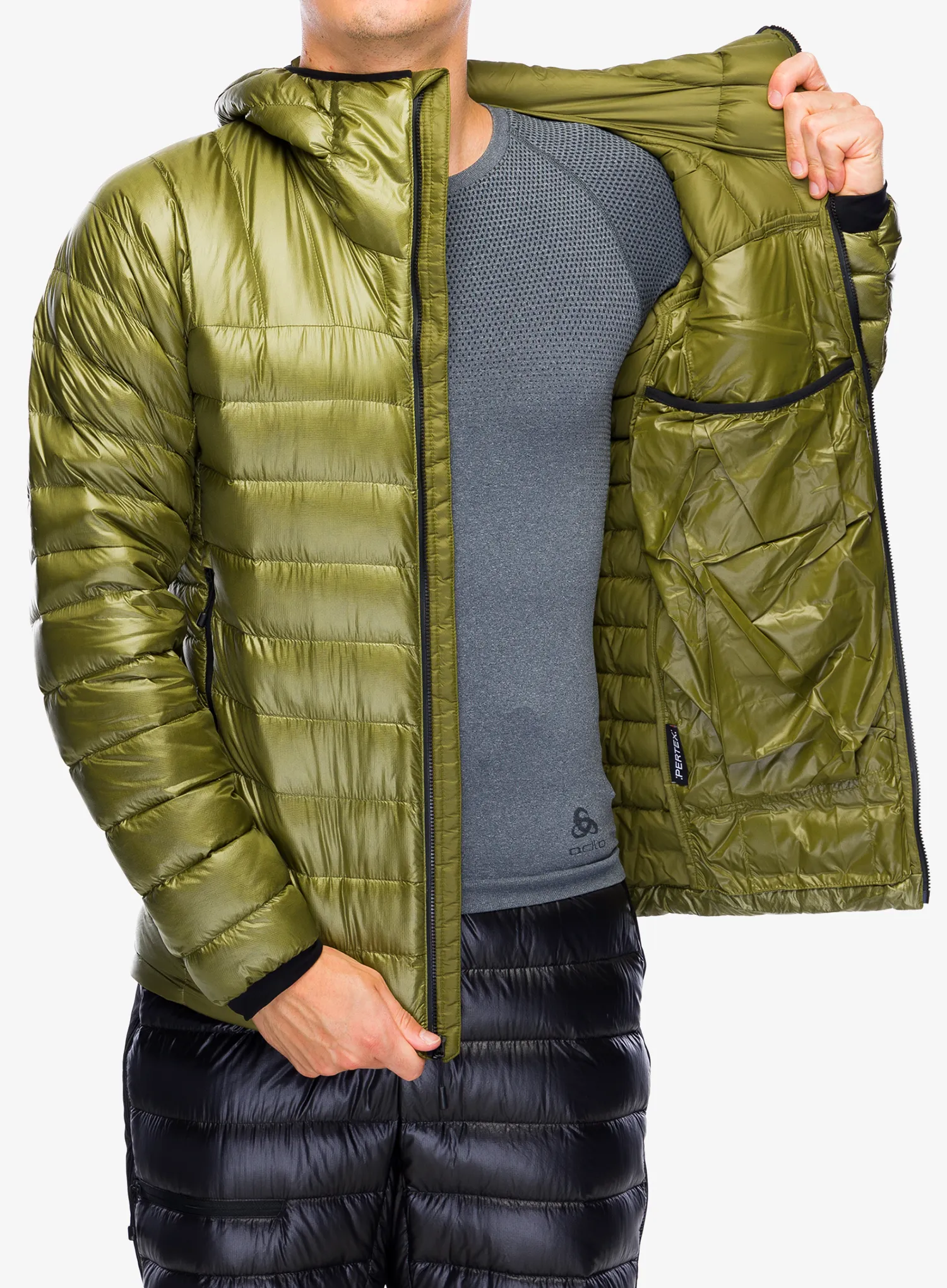 Péřová bunda The North Face Summit Breithorn Hoodie - forest olive