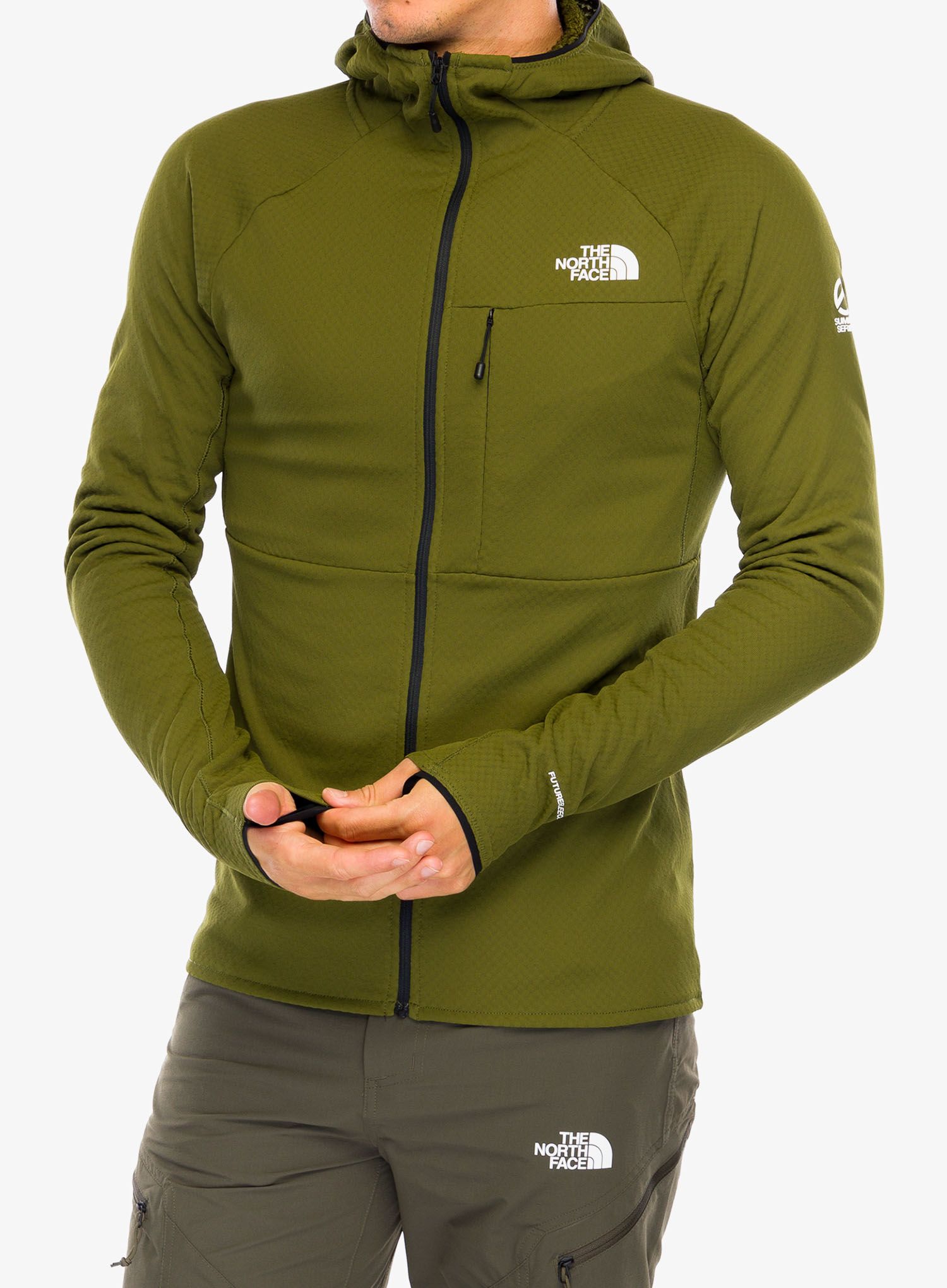 Mikina s kapucí The North Face Summit Futurefleece FZ Hoodie - forest olive
