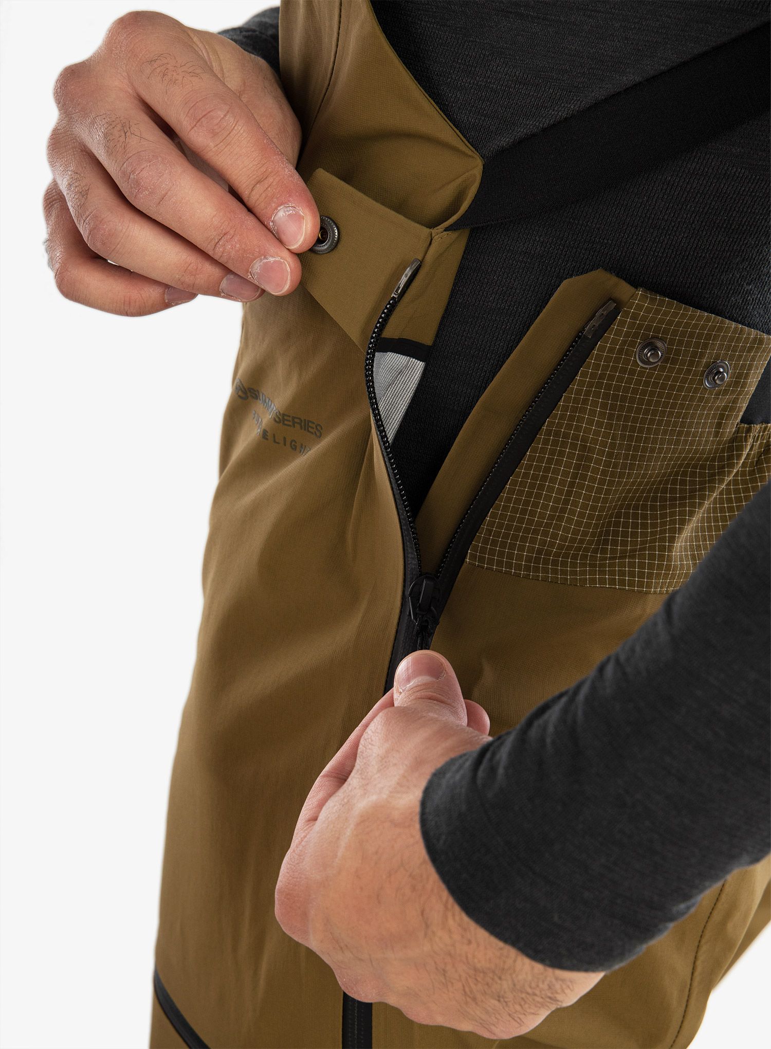 Kalhoty The North Face Summit Pumori FUTURELIGHT BIB - military olive