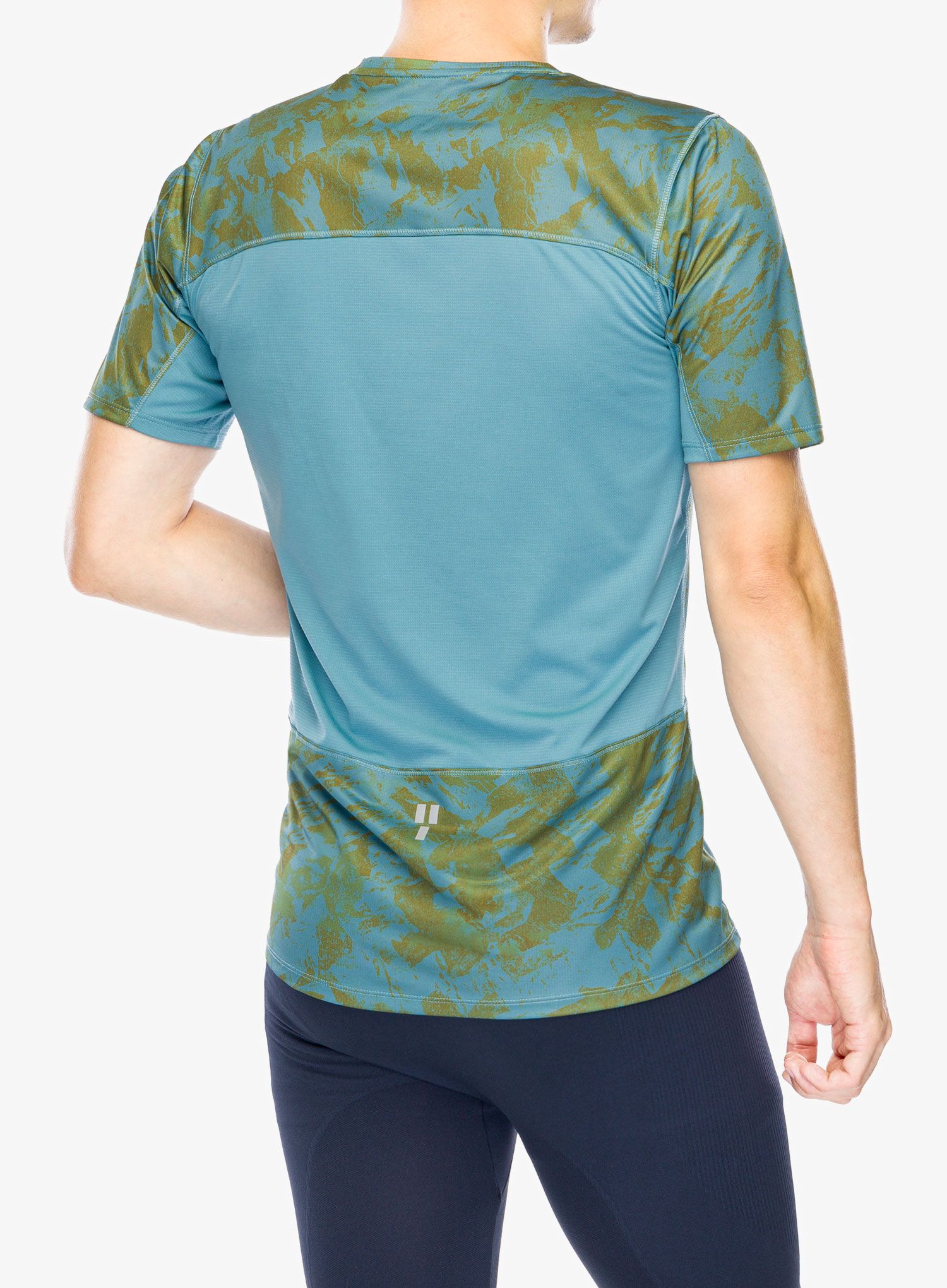 Běžecké triko The North Face Sunriser S/S - algae blue mountain trail