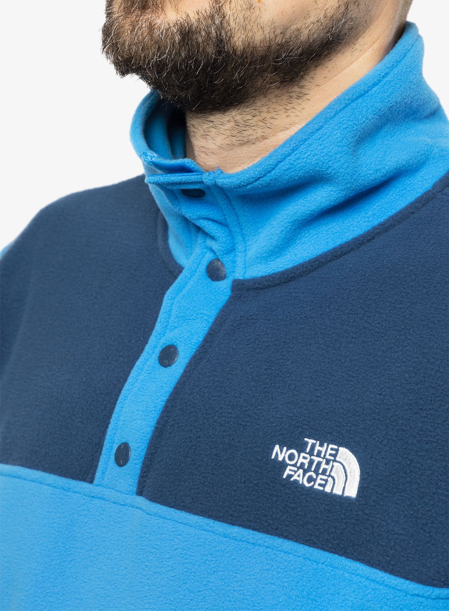 Fleece mikina The North Face TKA Glacier Snap-Neck Pullover - blue