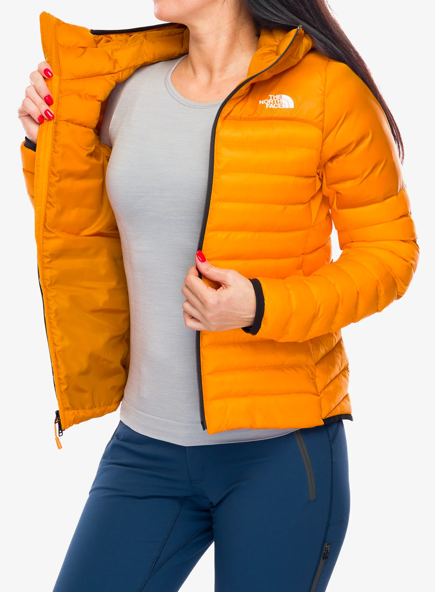 Zateplená bunda dámská The North Face Terra Peak Hoodie - apricot glaze/iron citrus