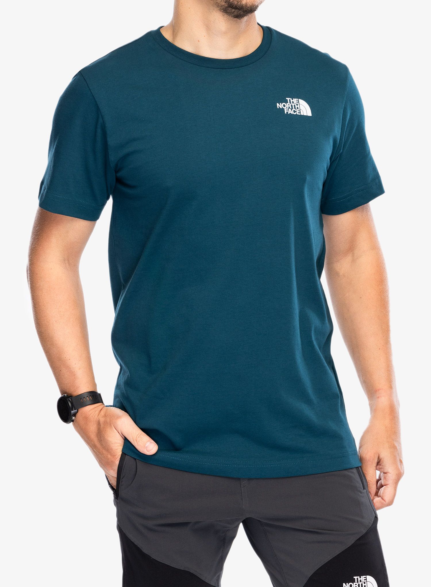 Bavlněné tričko The North Face Vertical SS Tee - midnight petrol