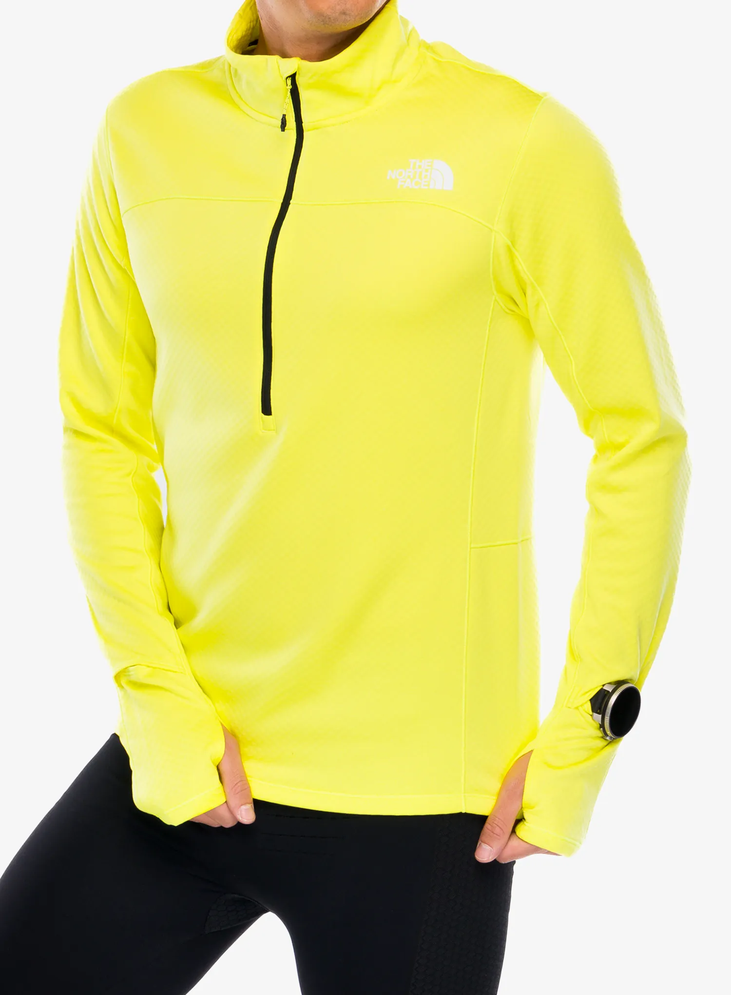 Mikina na běh The North Face Winter Warm Pro 1/4 Zip - firefly yellow