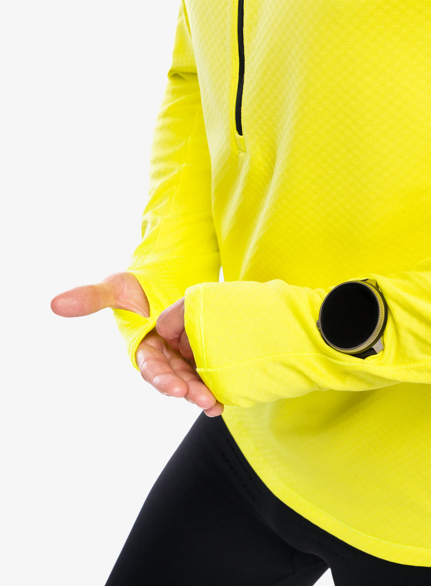 Mikina na běh The North Face Winter Warm Pro 1/4 Zip - firefly yellow