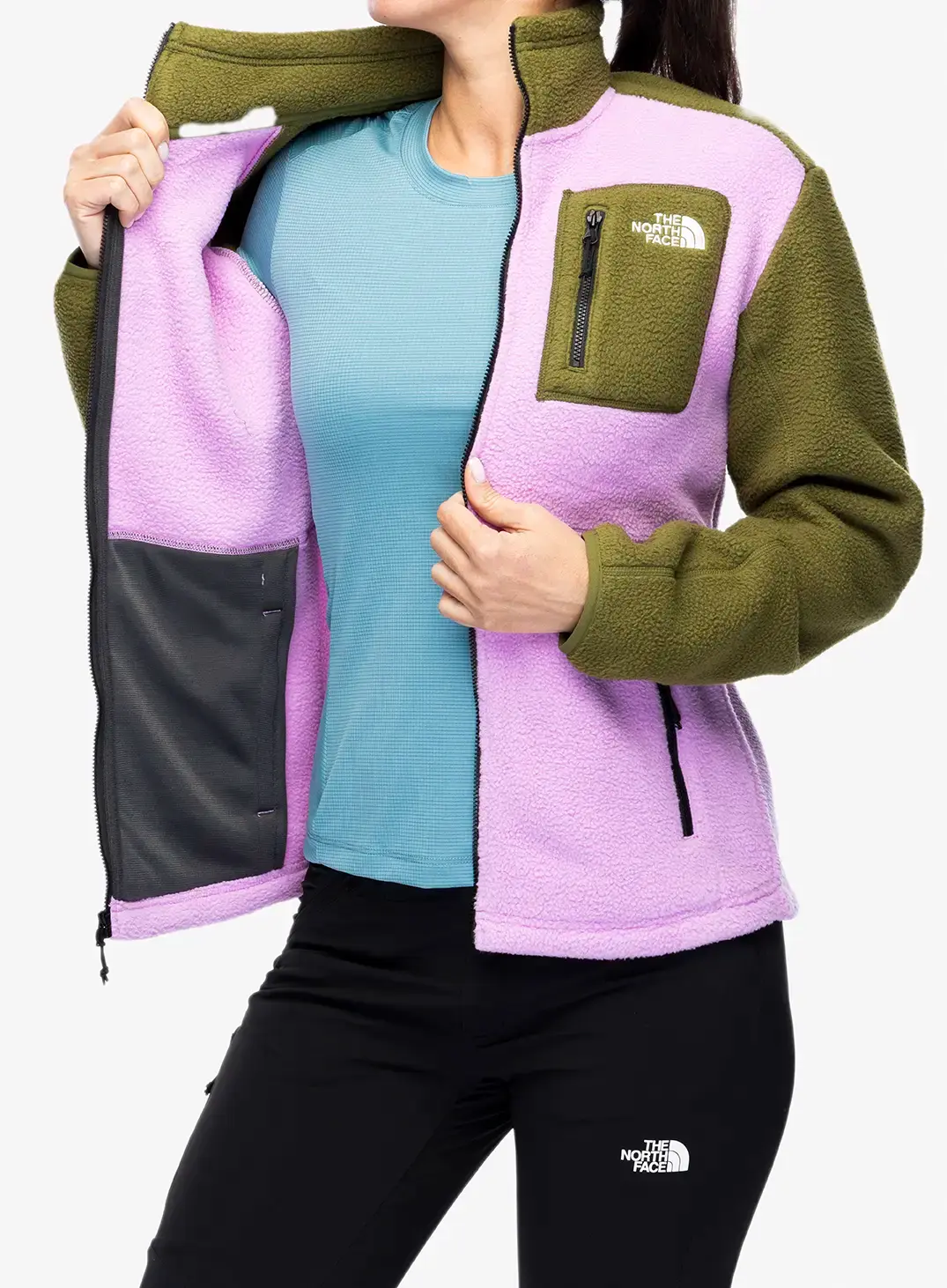 Fleecová mikina dámská The North Face Yumiori Full Zip - dragonfruit/forest olive
