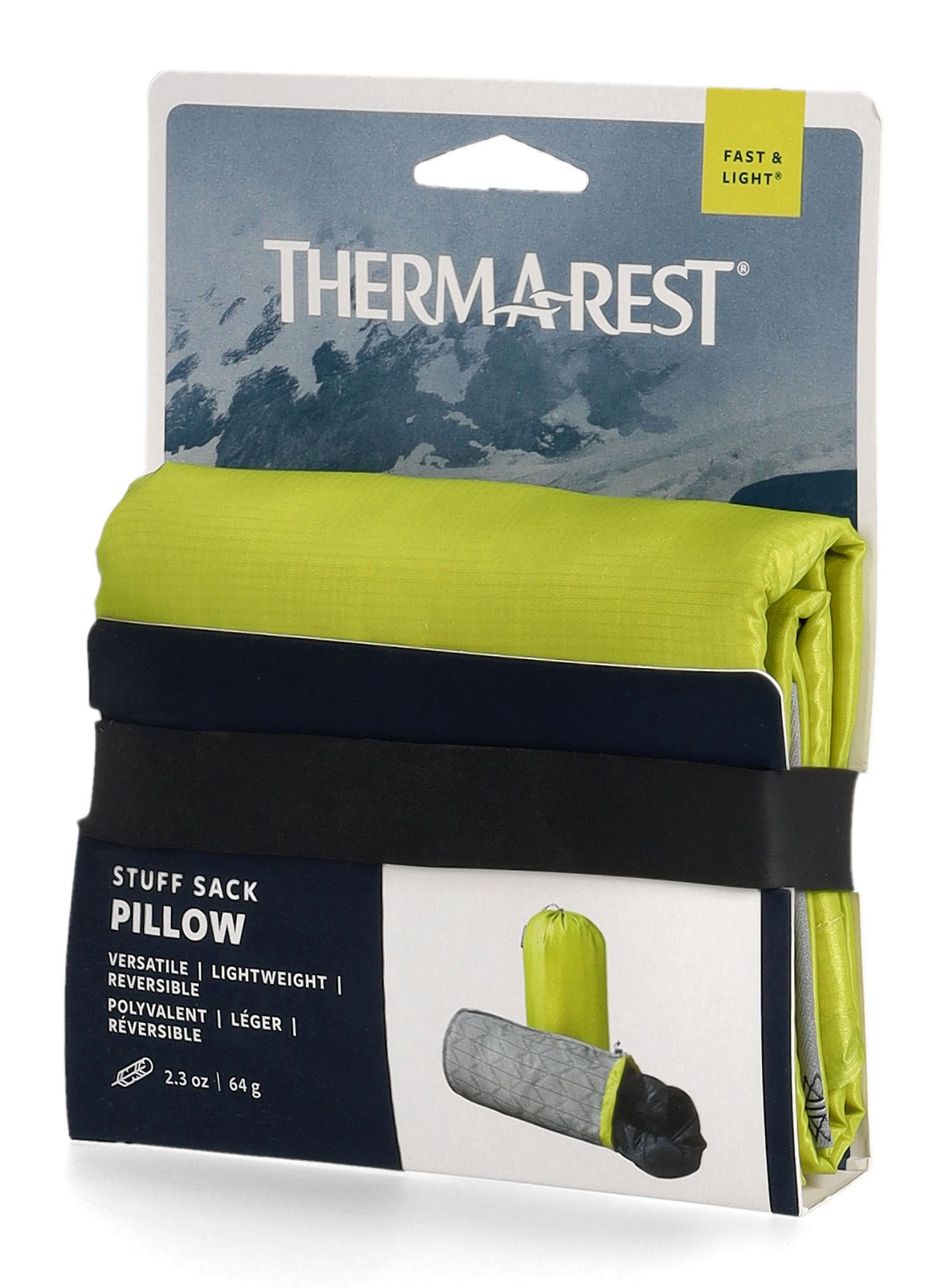 Cestovní polštářek Therm a Rest Stuffsack Pillow - limon/grey print
