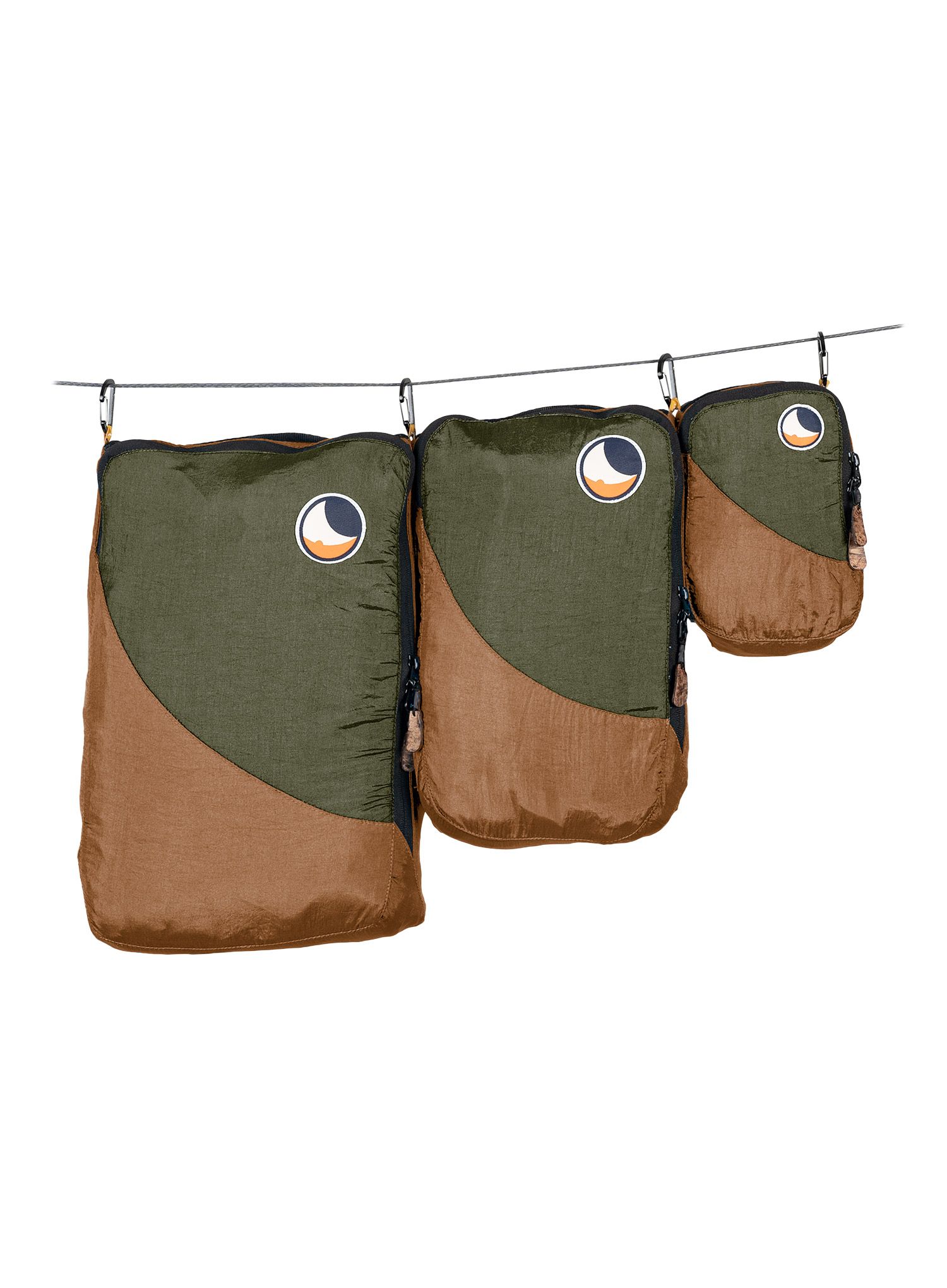 Sada organizérů Ticket To The Moon Travel Cube Set - brown/army green
