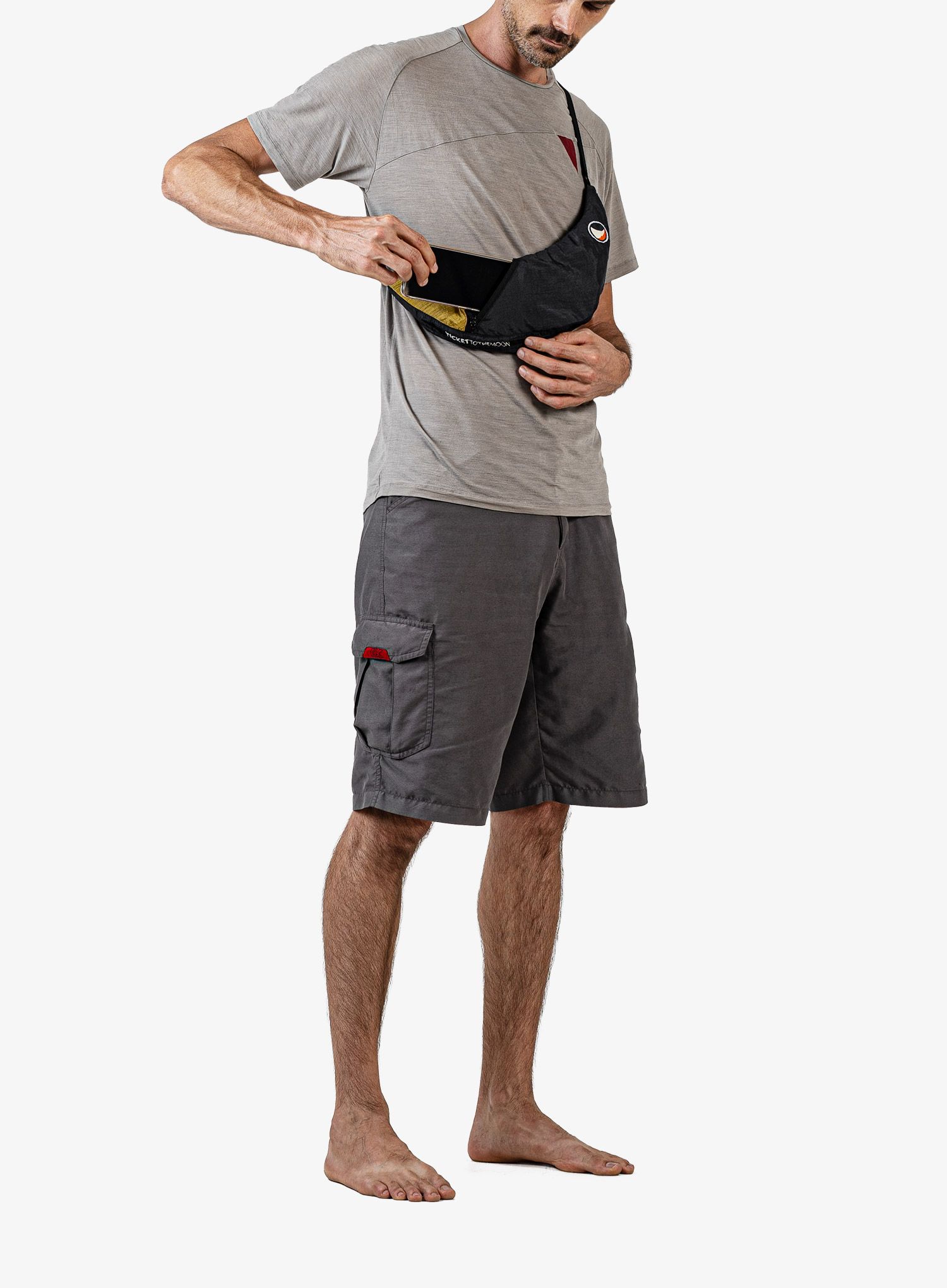 Taška Ticket To The Moon Upcycled Sling Bag - black