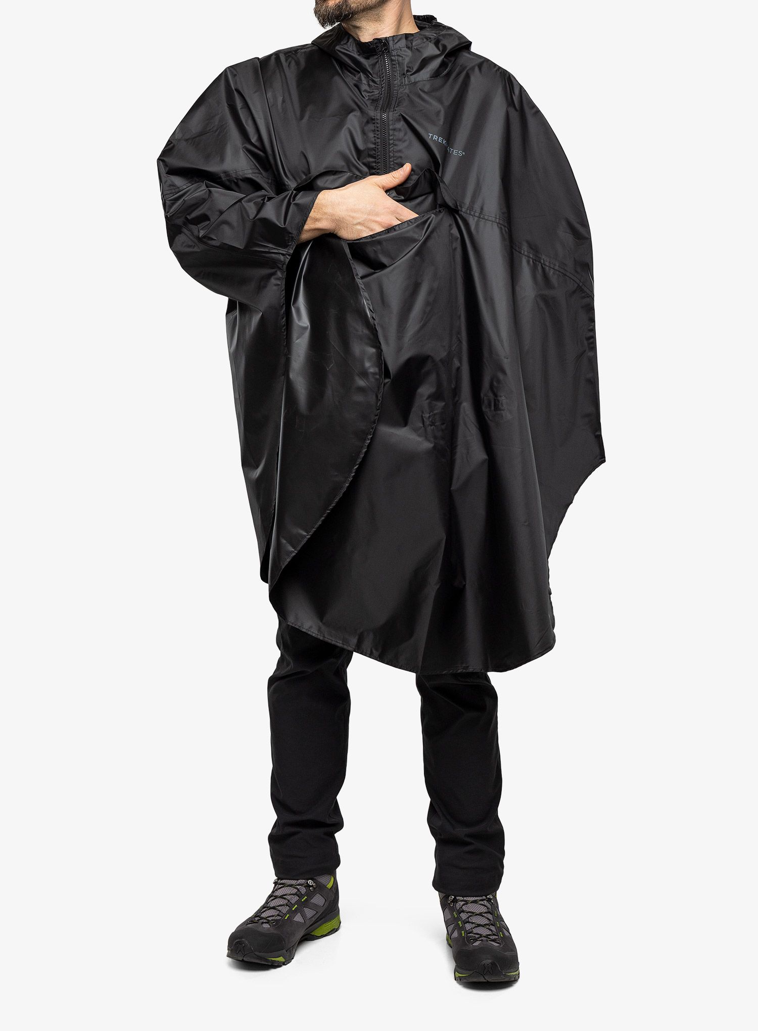 Turistická pláštěnka Trekmates Rove Poncho - black