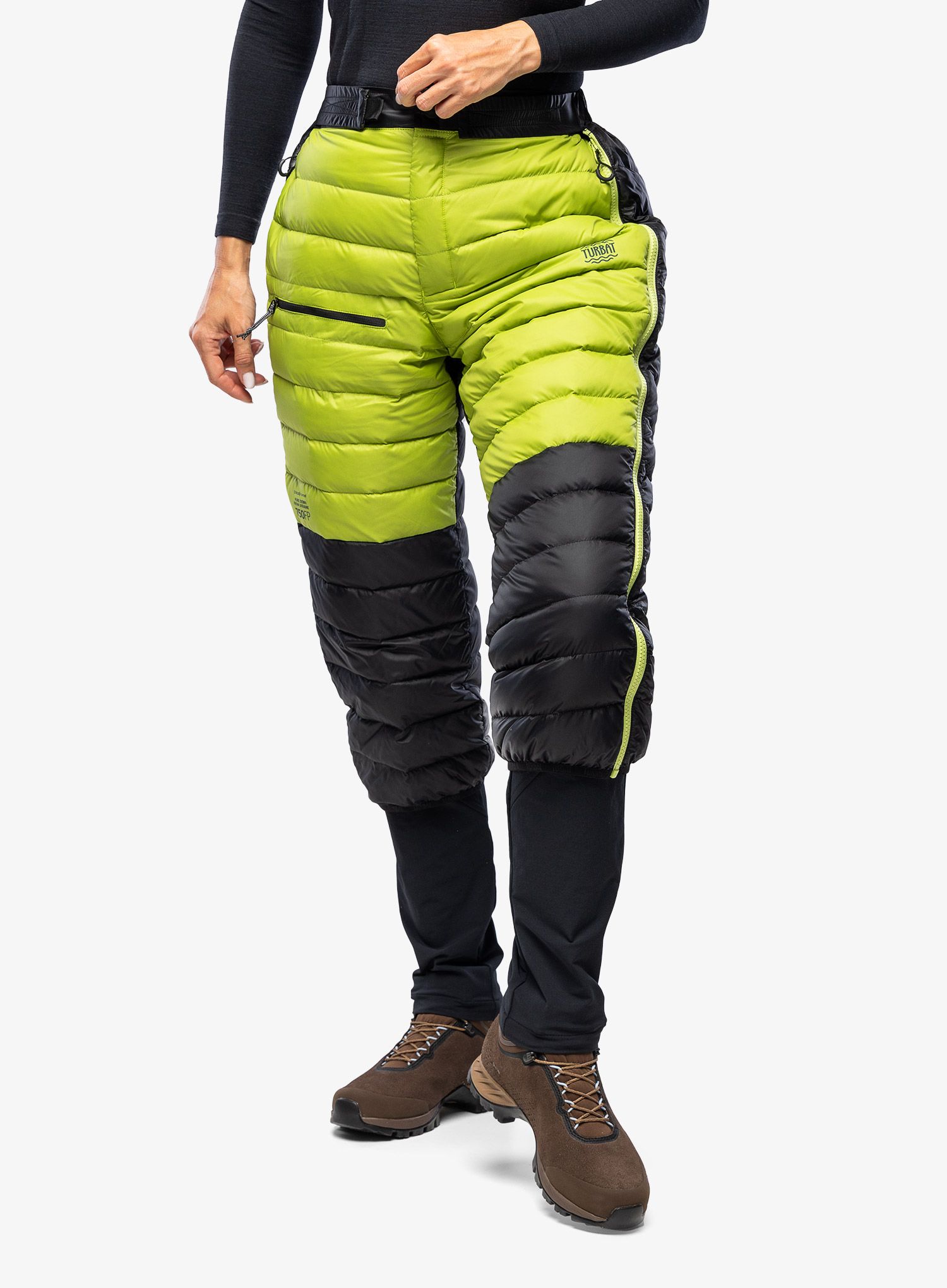 Péřové kalhotyTurbat Powder - jet black/macaw green
