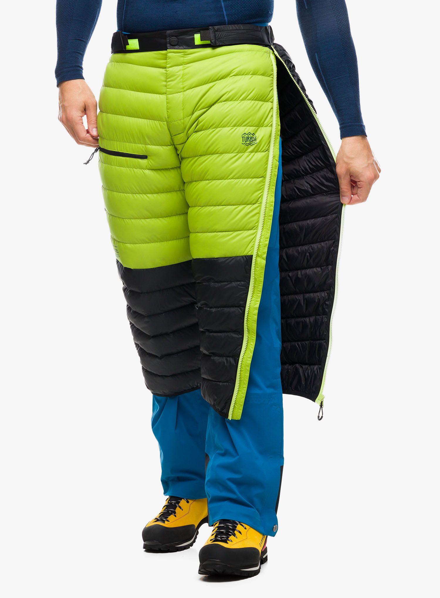 Péřové kalhotyTurbat Powder - jet black/macaw green