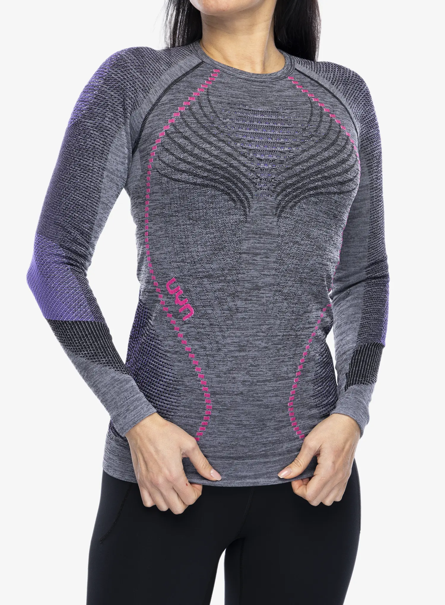Dámská  funkční mikina UYN Ambityon UW Shirt LS Melange - bl. mel/purple