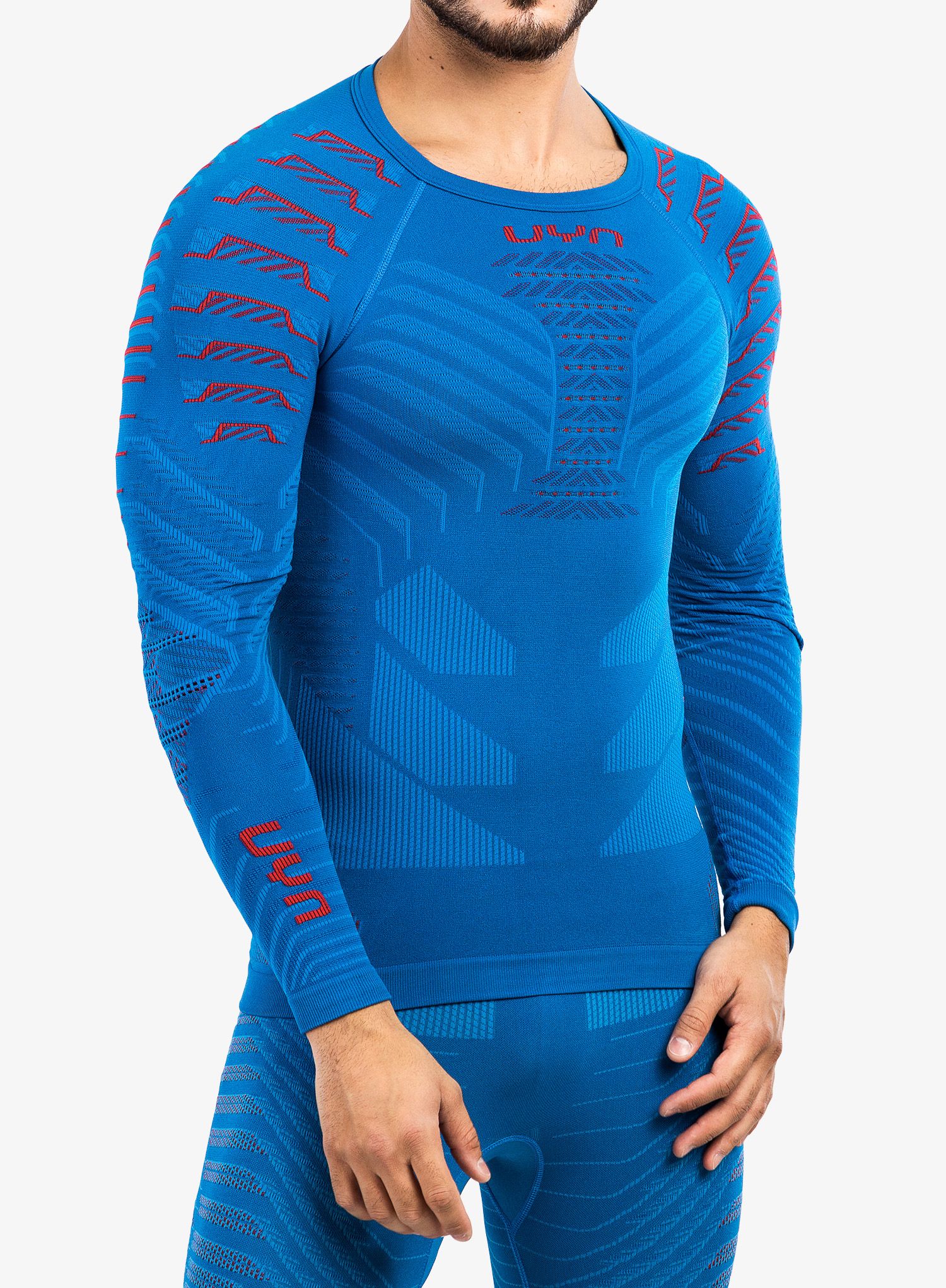 Funkční mikina UYN Resilyon UW Shirt LS Round Neck - blue/red