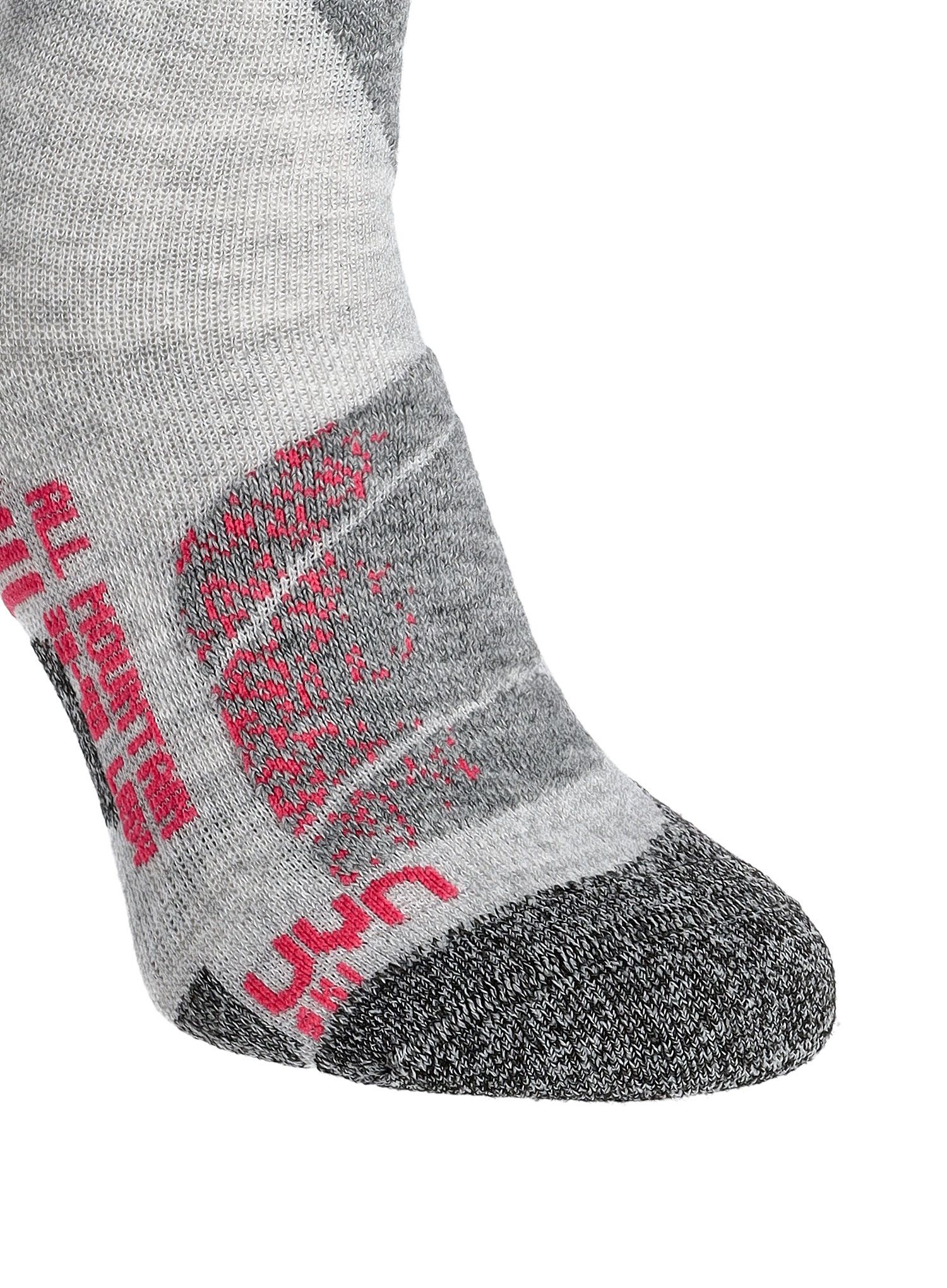 Dámské lyžařské ponožky UYN Ski All Mountain - lt grey melange/coral
