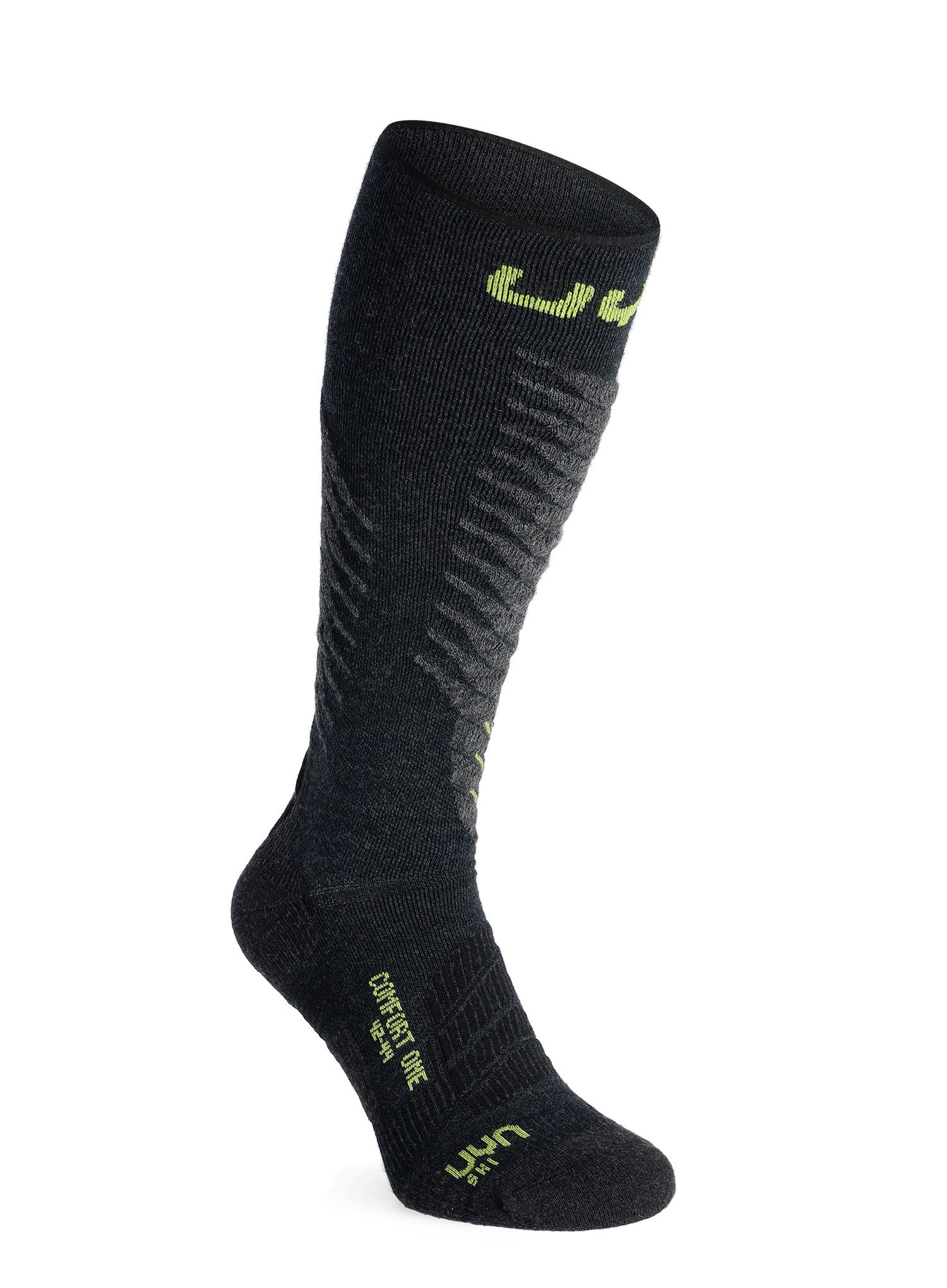 Lyžařské ponožky UYN Ski One Comfort Fit Socks - anthracite/lime