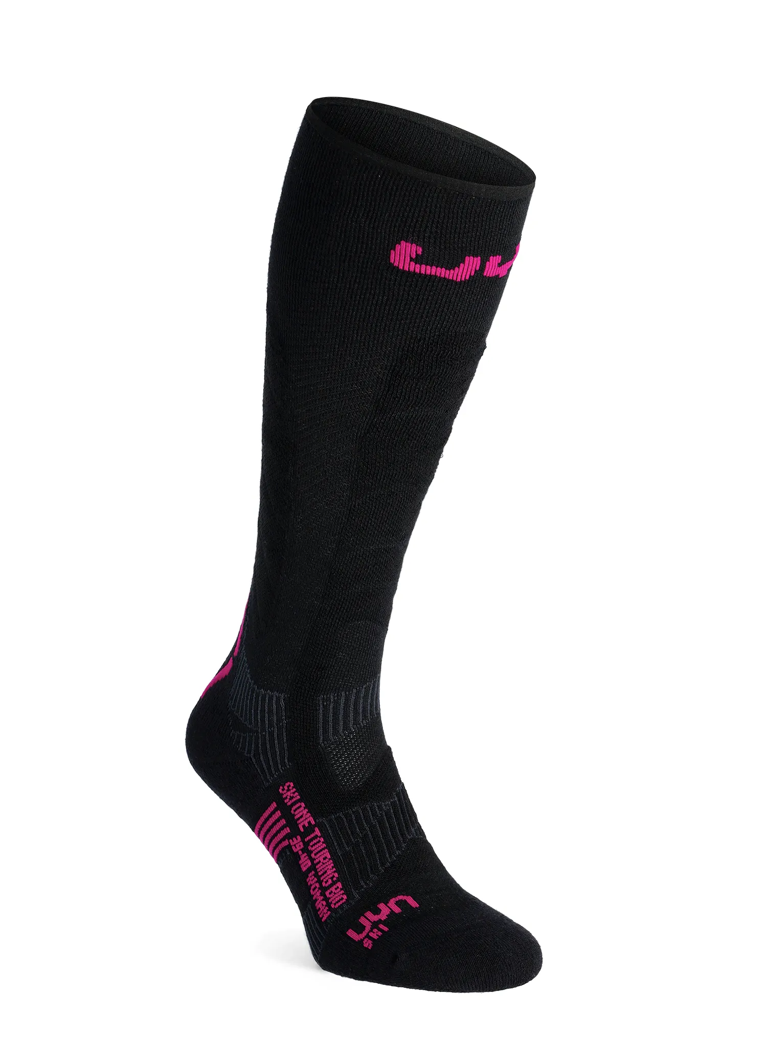 Dámské ponožky UYN Ski Touring One Bio Socks - black/pink yarrow