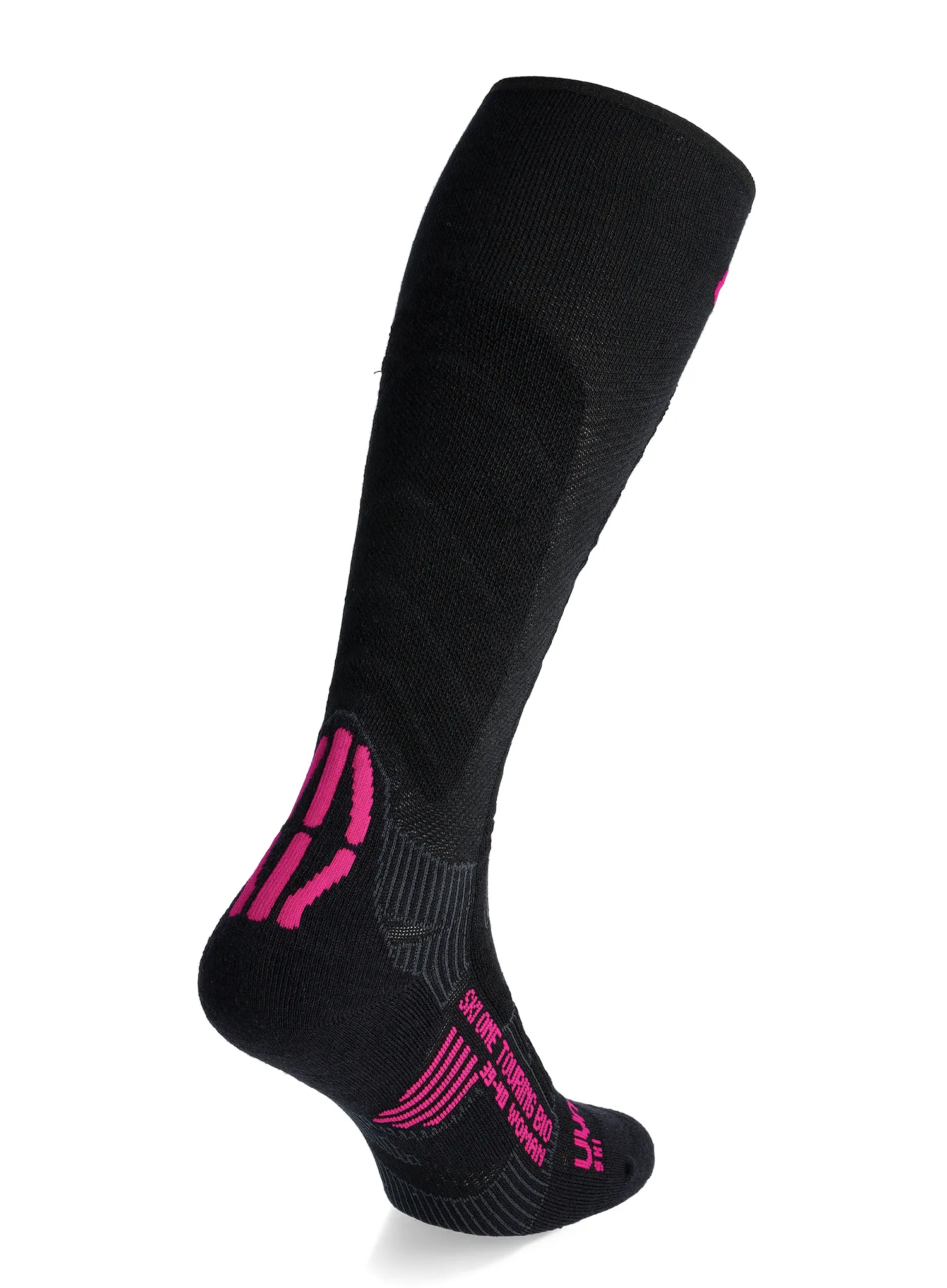 Dámské ponožky UYN Ski Touring One Bio Socks - black/pink yarrow