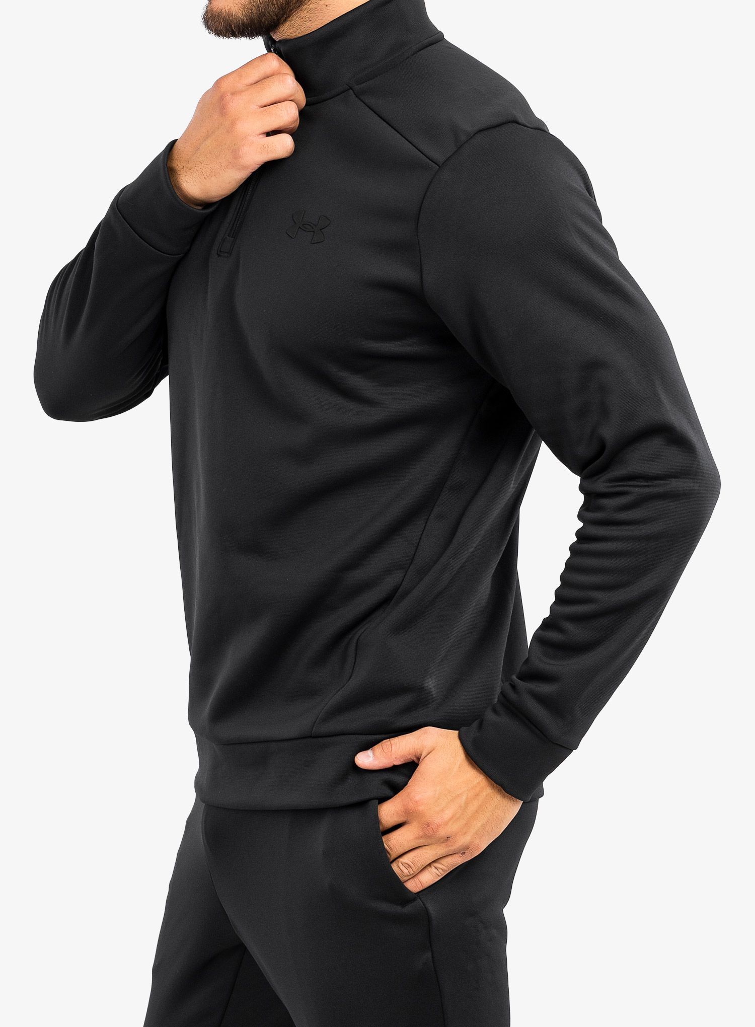 Mikina bez kapuce Under Armour Armour Fleece 1/4 Zip - black