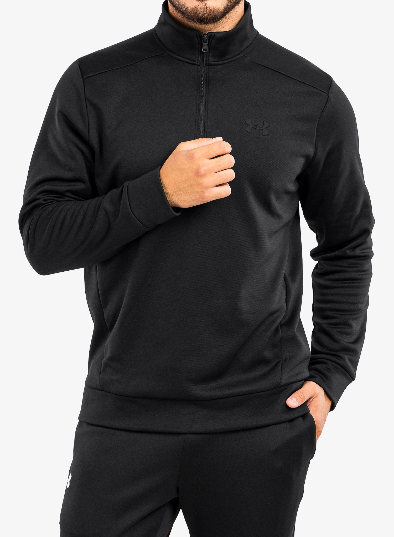 Mikina bez kapuce Under Armour Armour Fleece 1/4 Zip - black