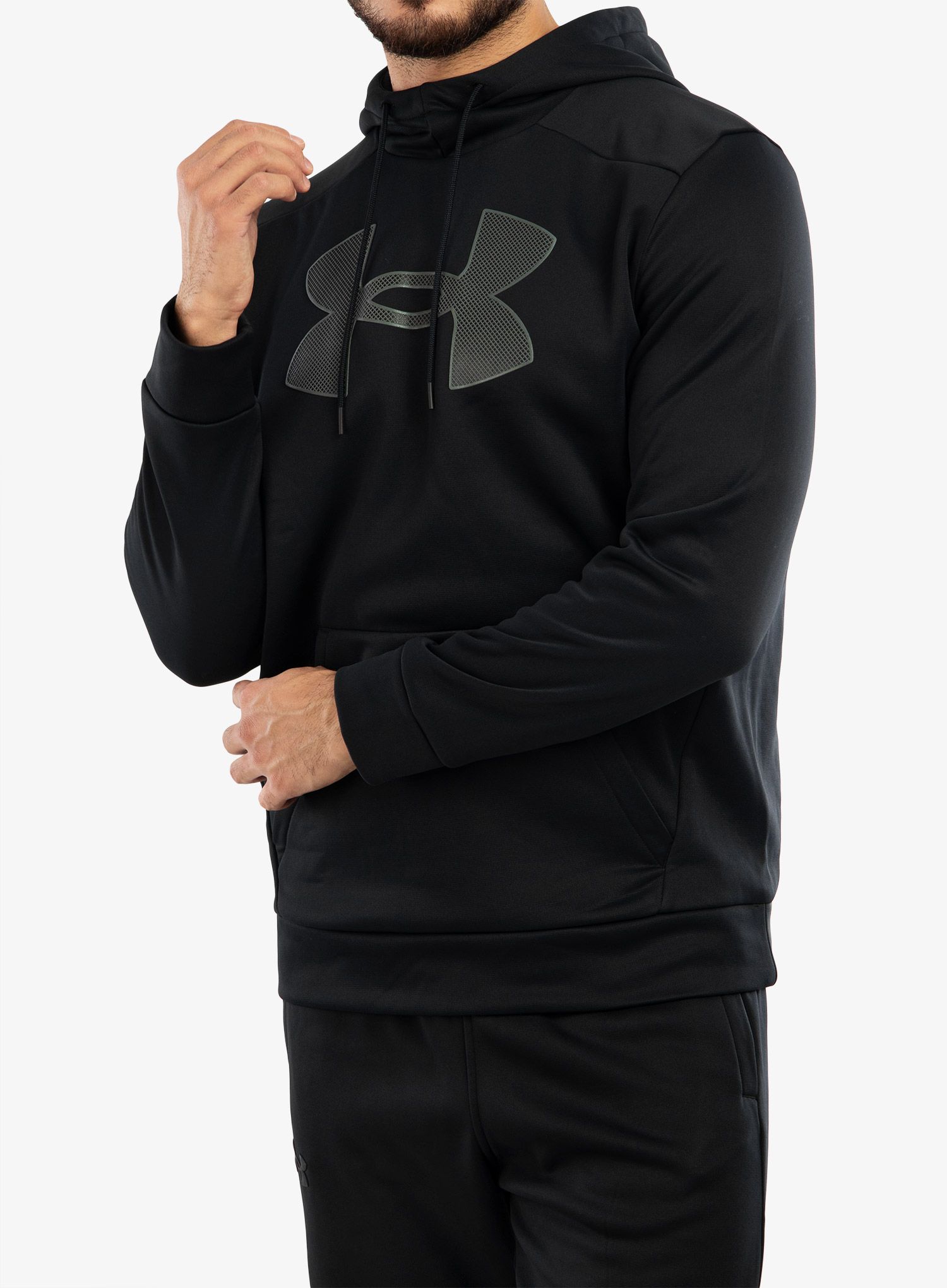 Mikina Under Armour Armour Fleece Big Logo Hoodie - black/pitch gray