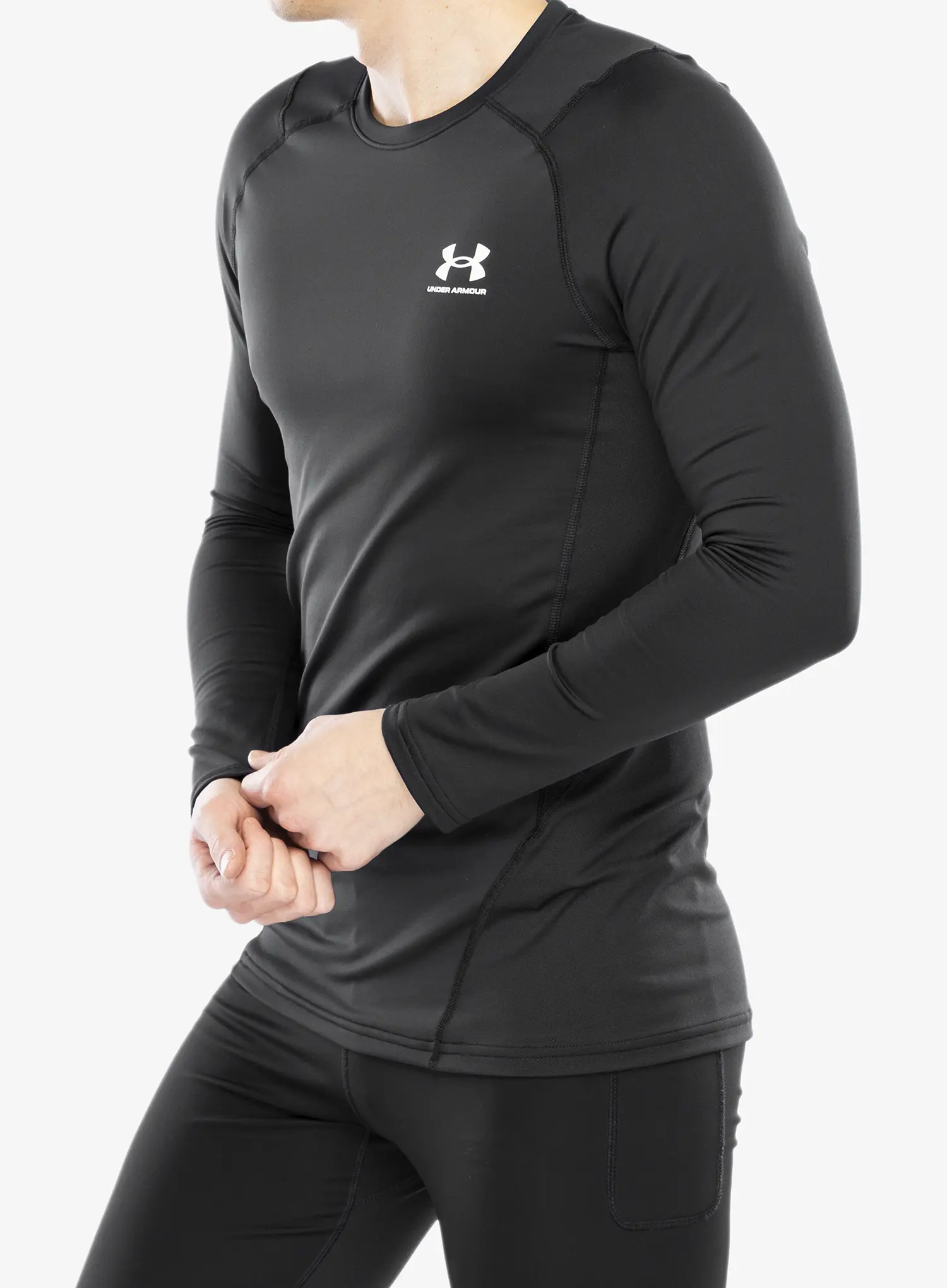 Mikina Under Armour ColdGear Fitted Crew - black/white