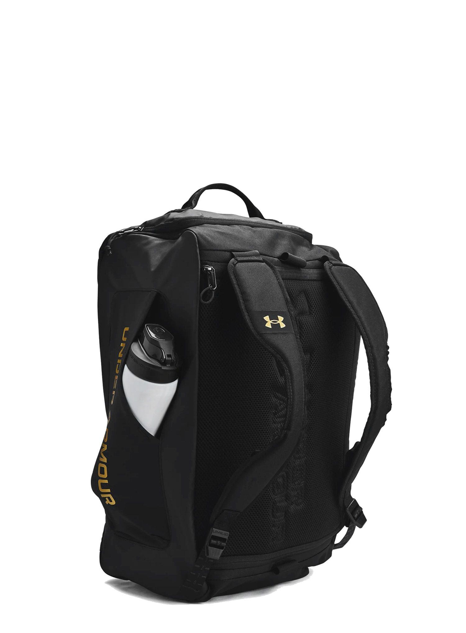 Taška Under Armour Contain Duo Medium BP Duffle - black/metallic gold