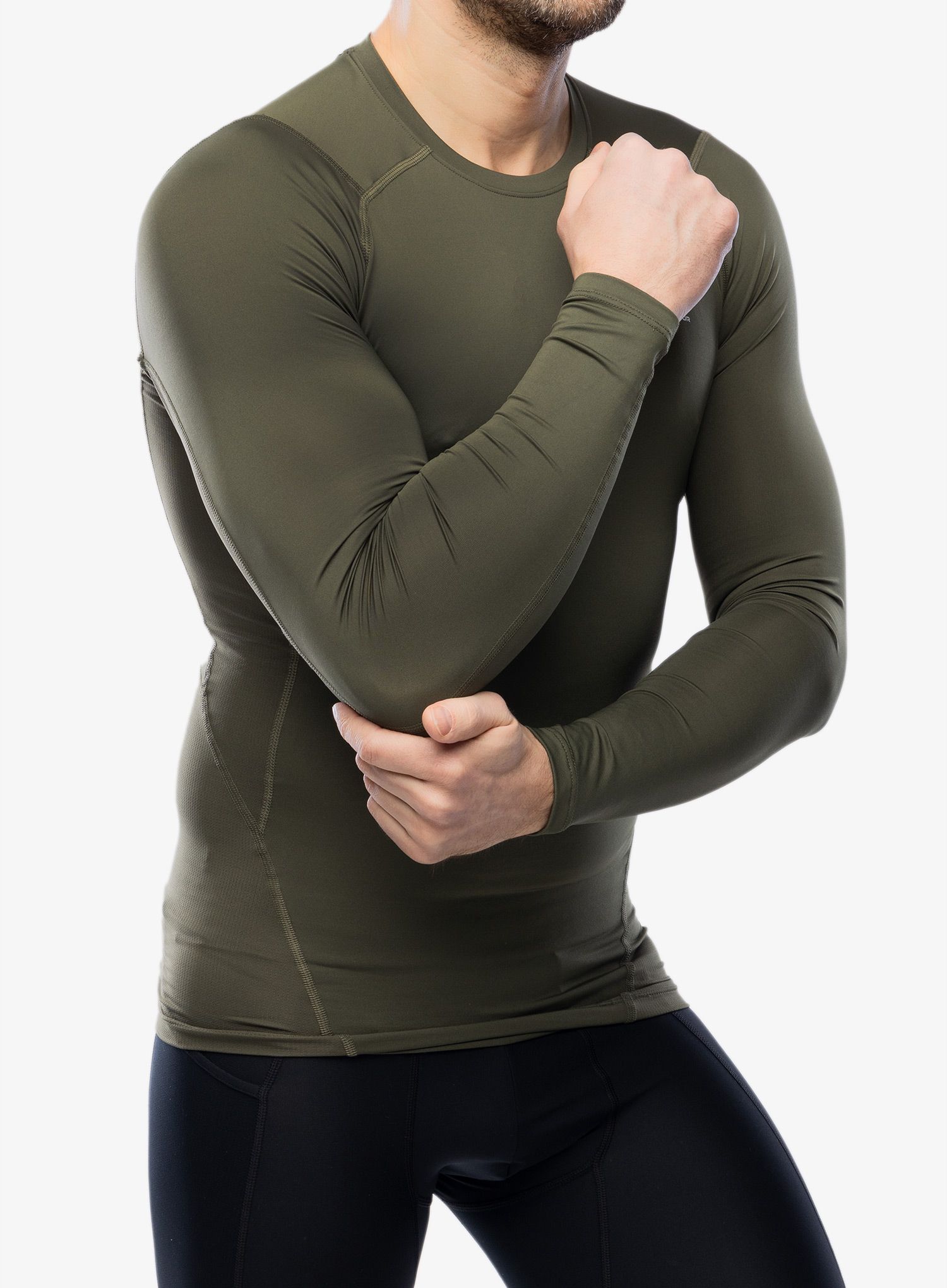 Mikina Under Armour HG Armour Comp LS - marine od green/white