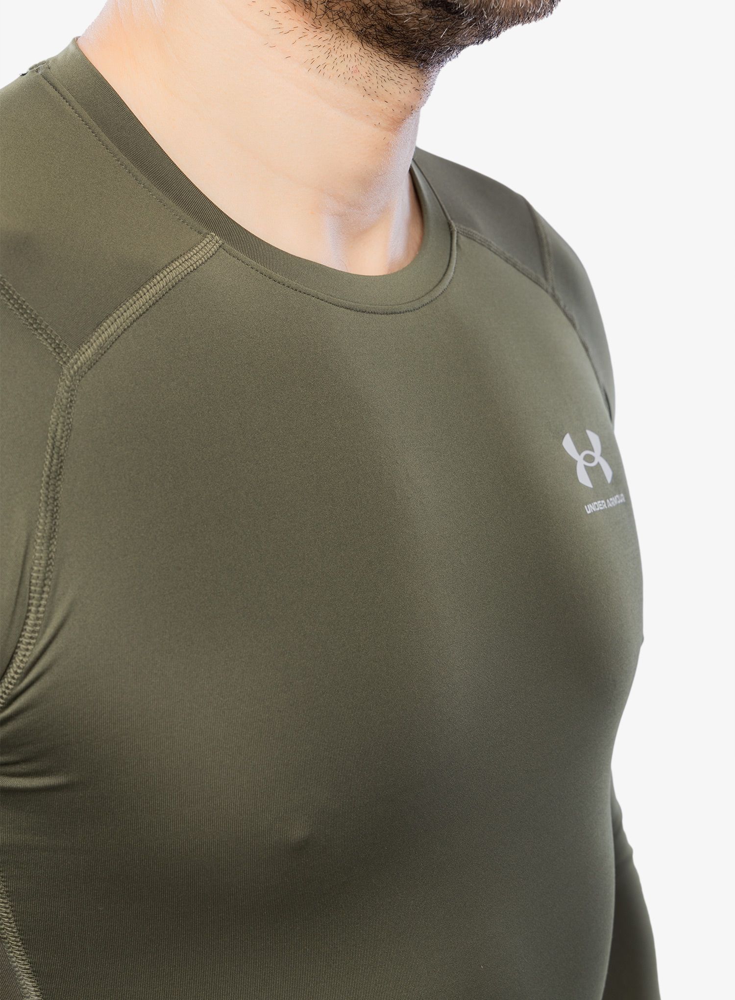 Mikina Under Armour HG Armour Comp LS - marine od green/white
