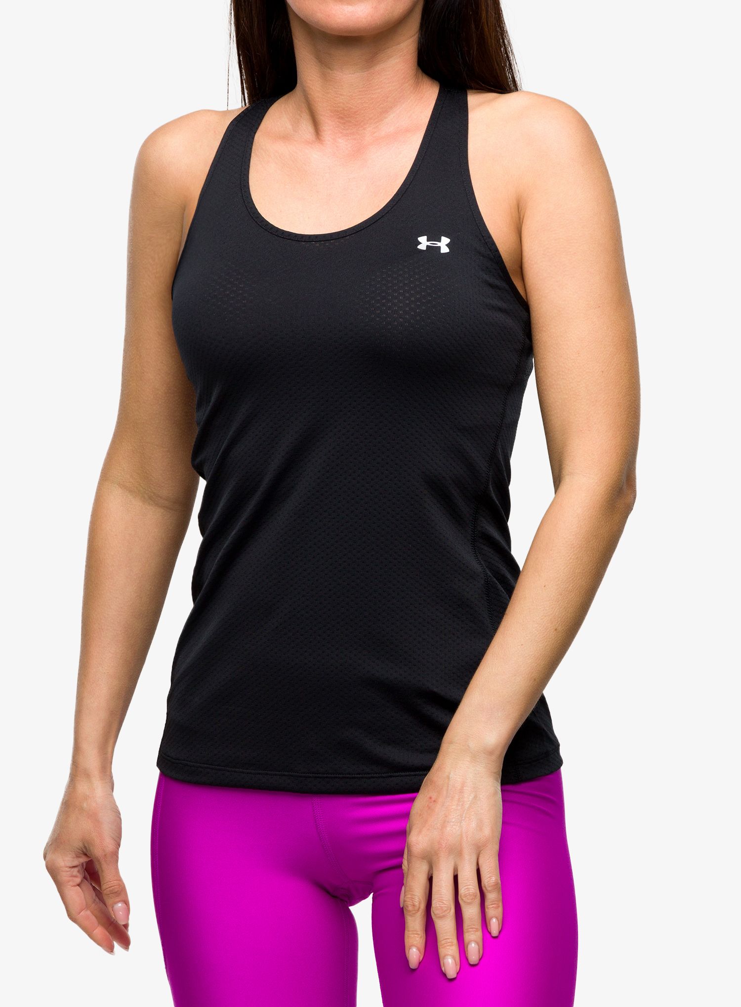 Dámský top Under Armour Heat Gear Armour Racer Tank - black/metallic silver