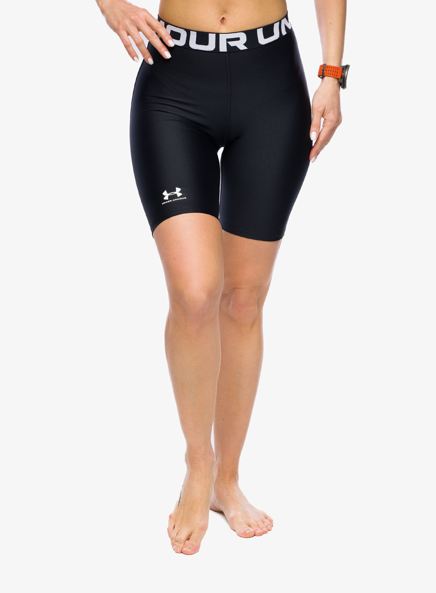 Dámské sportovní kraťasy Under Armour HeatGear Authentics 8 inch Short - black/white