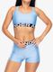 Sportovní podprsenka Under Armour HeatGear Authentics Mid Branded Bra - horizon blue/white