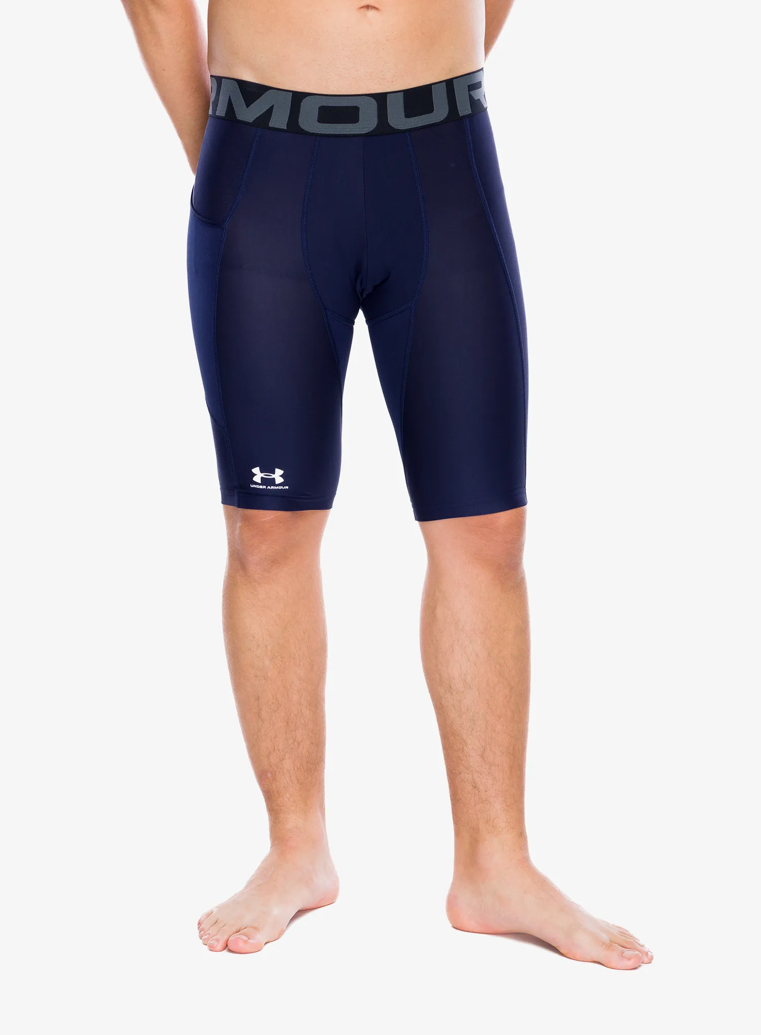 Sportovní kraťasy Under Armour HeatGear Pocket Long Shorts - midnight navy/white