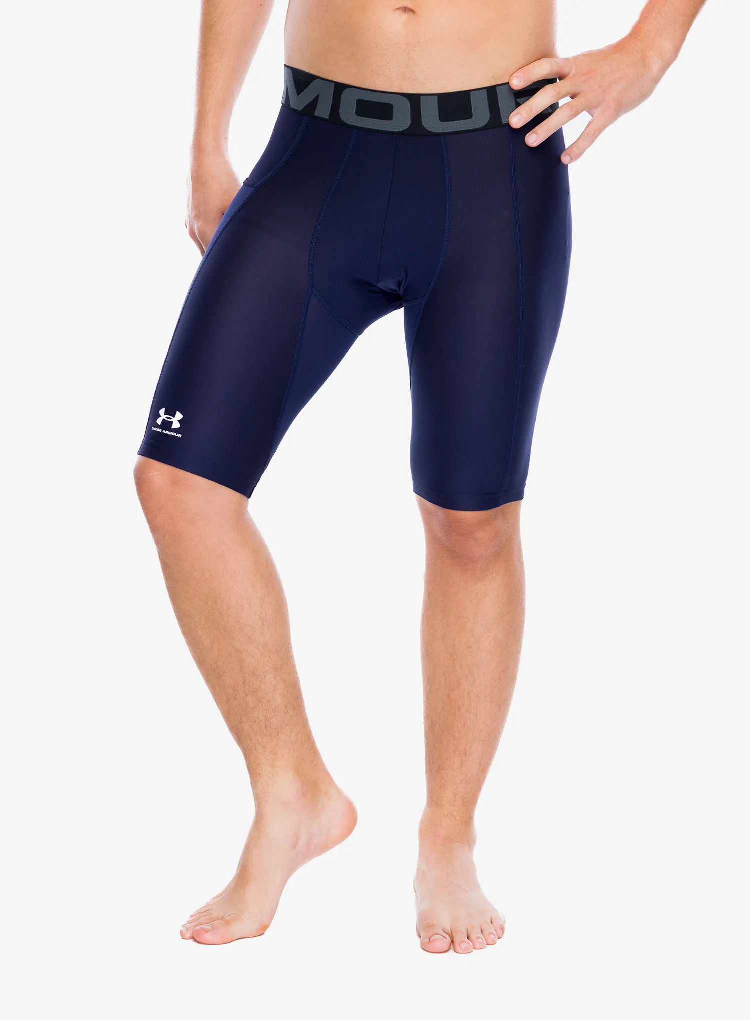 Sportovní kraťasy Under Armour HeatGear Pocket Long Shorts - midnight navy/white