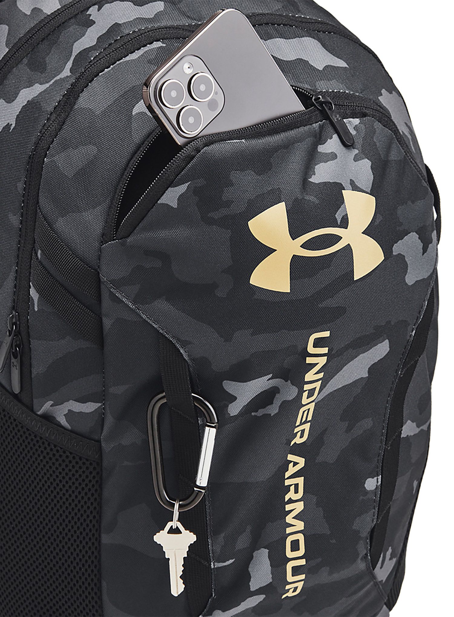 Batoh na notebook Under Armour Hustle 6.0 Backpack - black/black/metallic gold