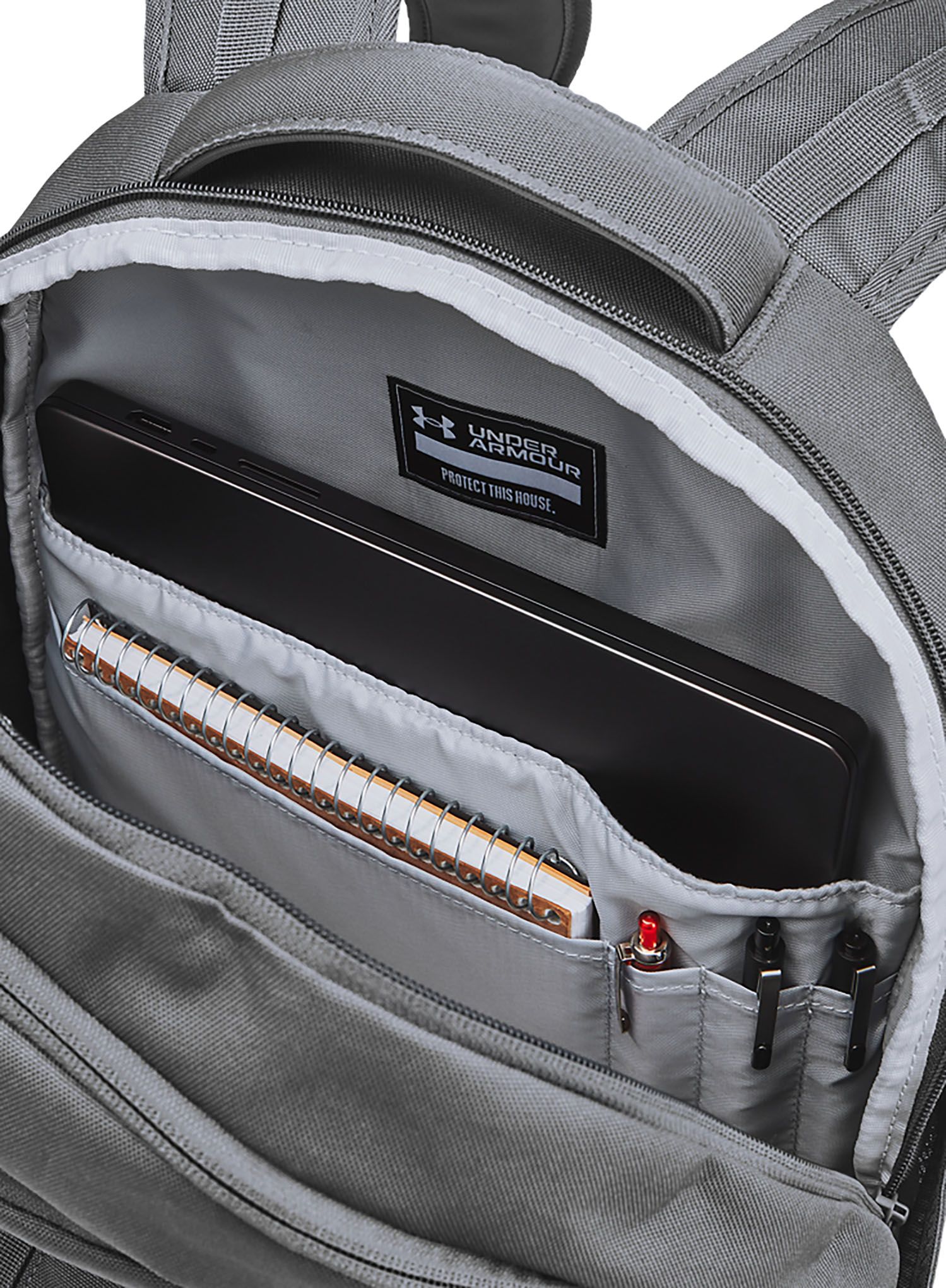 Batoh na notebook Under Armour Hustle 6.0 Backpack - castlerock/steel