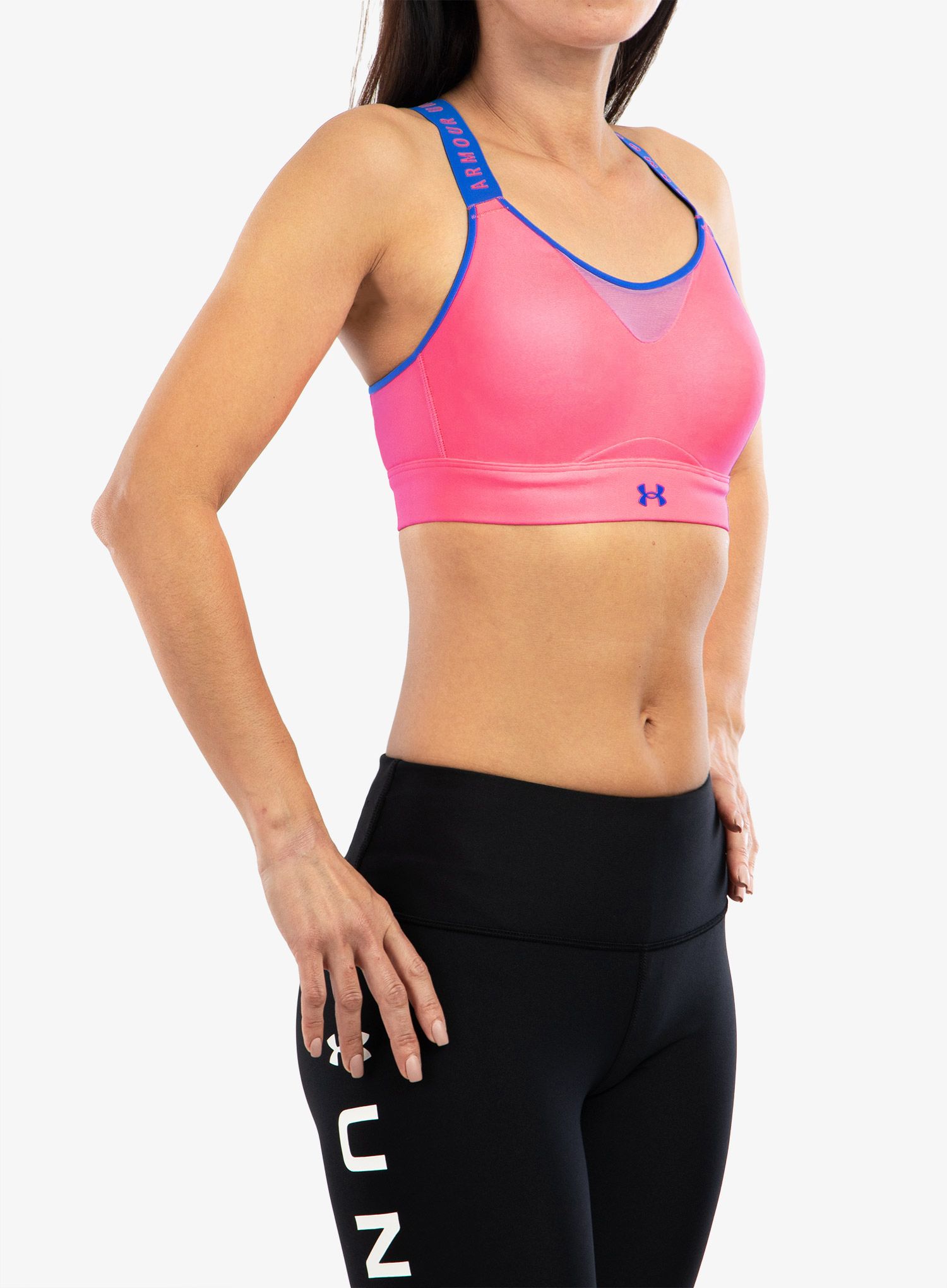 Podprsenka Under Armour Infinity High Bra - pink punk/versa blue
