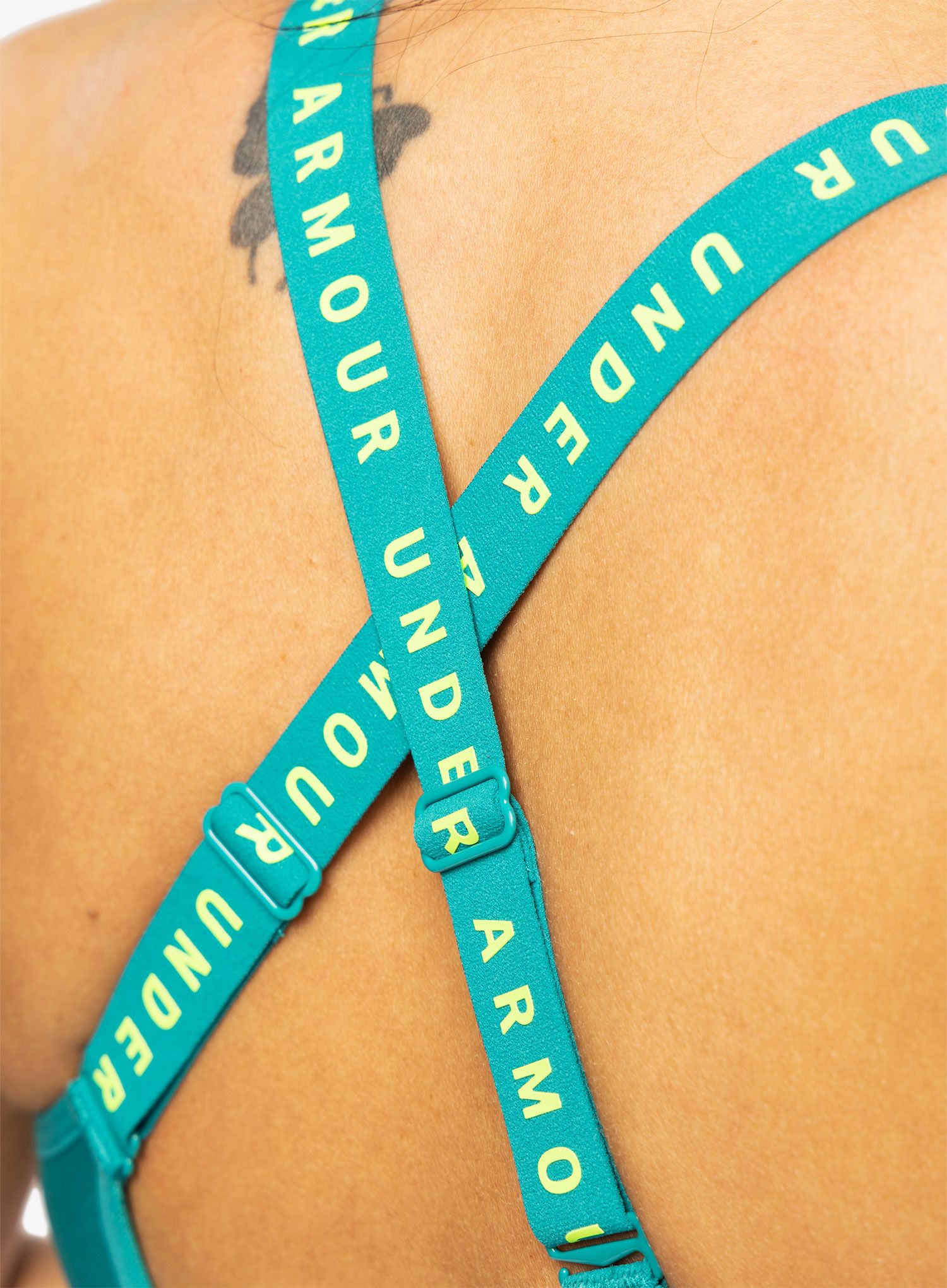 Sportovní podprsenka Under Armour Infinity Mid Covered Sports Bra - coastal teal/c.teal/lime surge
