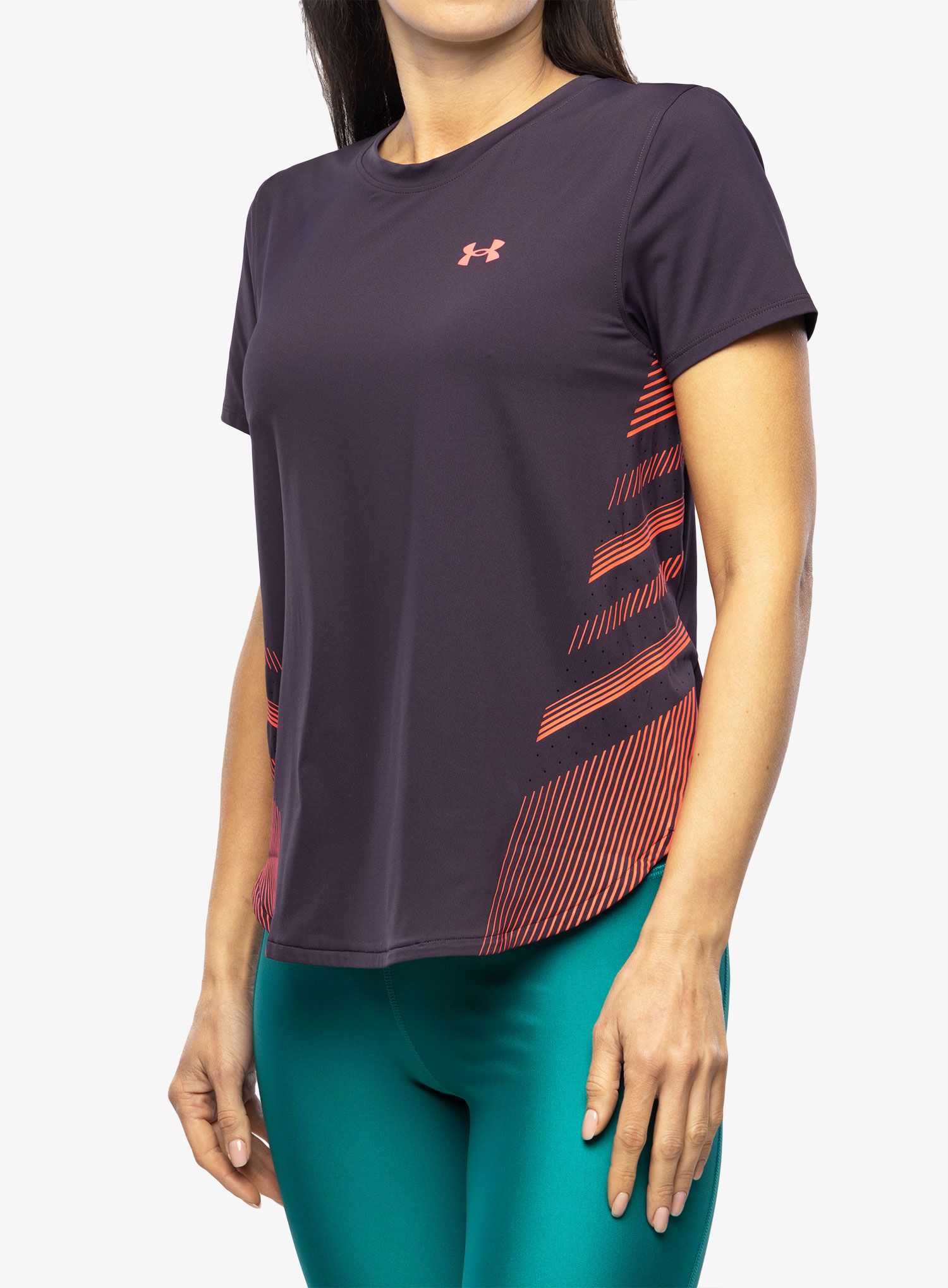 Běžecké tričko dámské Under Armour Iso-Chill Laser Tee II - tux purple/reflective