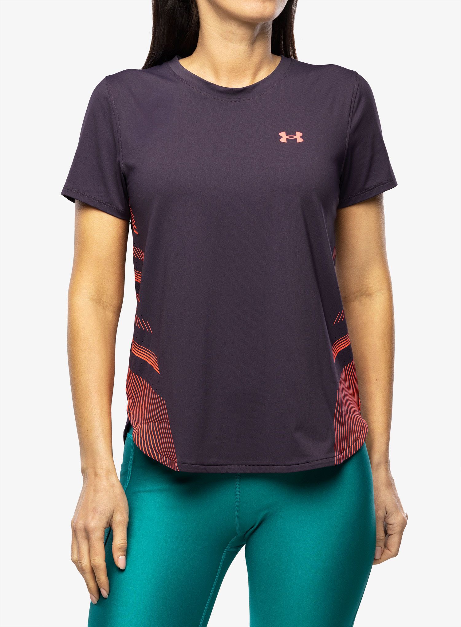 Běžecké tričko dámské Under Armour Iso-Chill Laser Tee II - tux purple/reflective