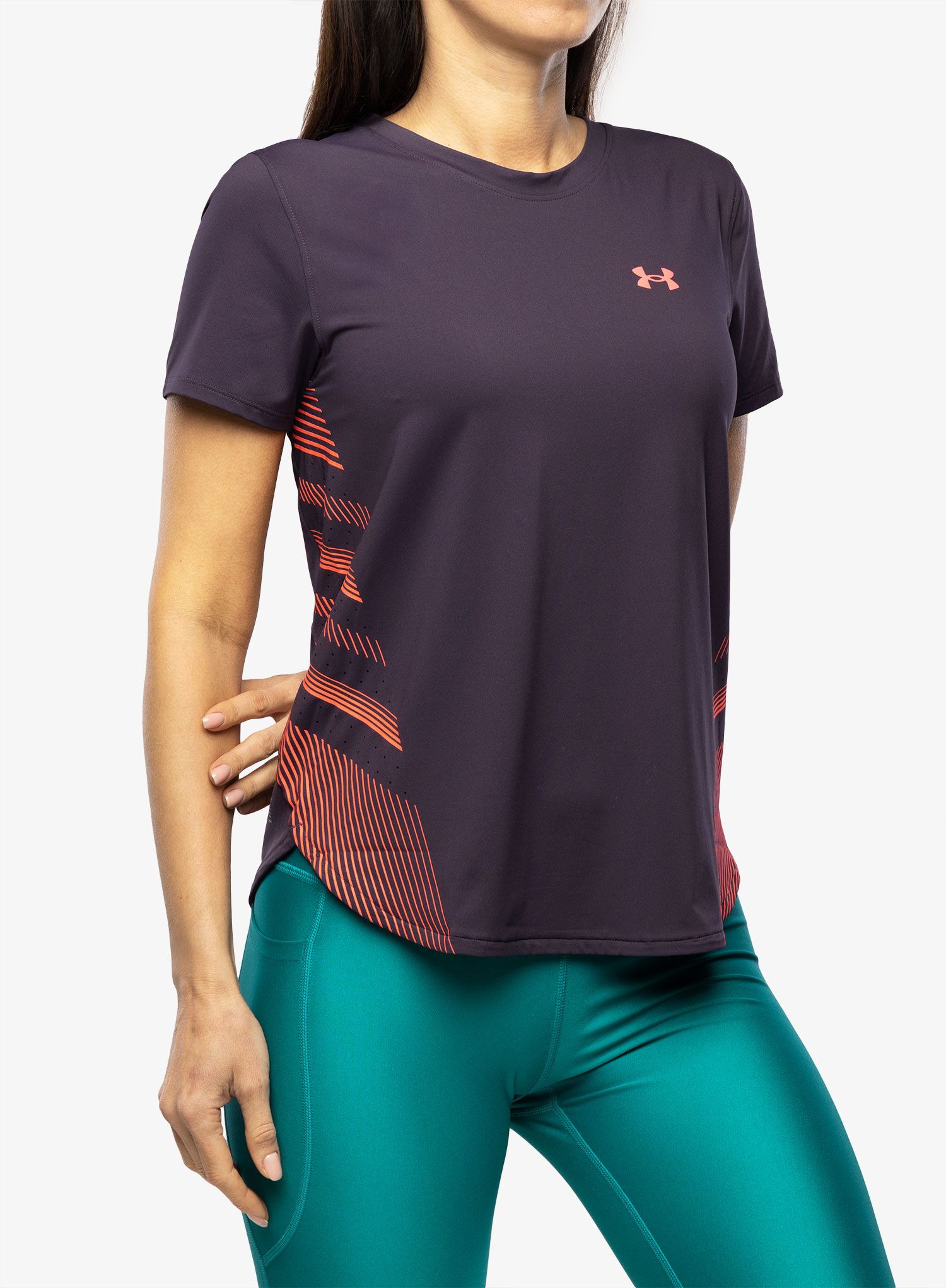 Běžecké tričko dámské Under Armour Iso-Chill Laser Tee II - tux purple/reflective