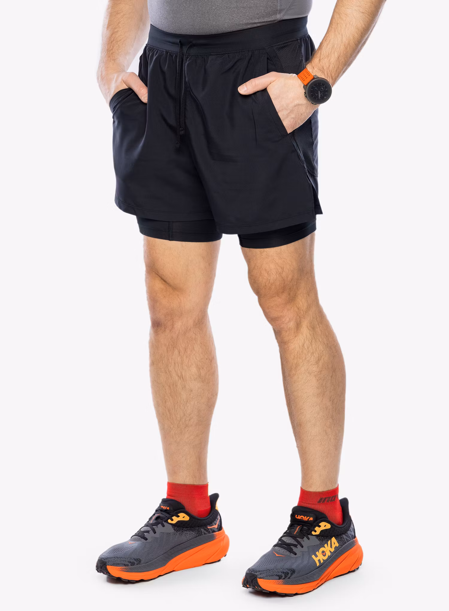 Běžecké kraťasy Under Armour Launch 5 inch 2-in-1 Short - black/black/reflective