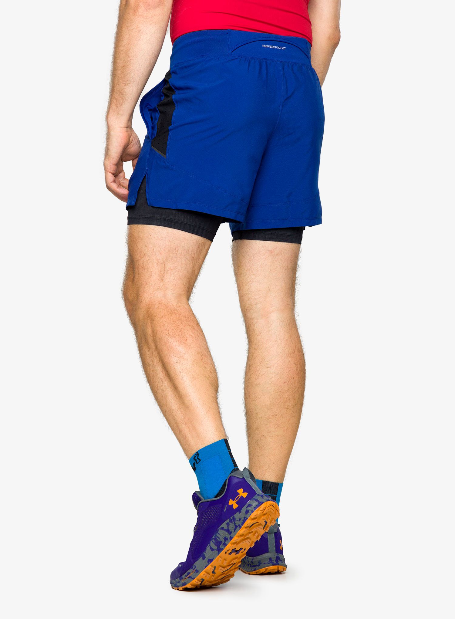 Pánské běžecké kraťasy Under Armour Launch Elite 2in1 5'' Short - blue mirage/black/reflective